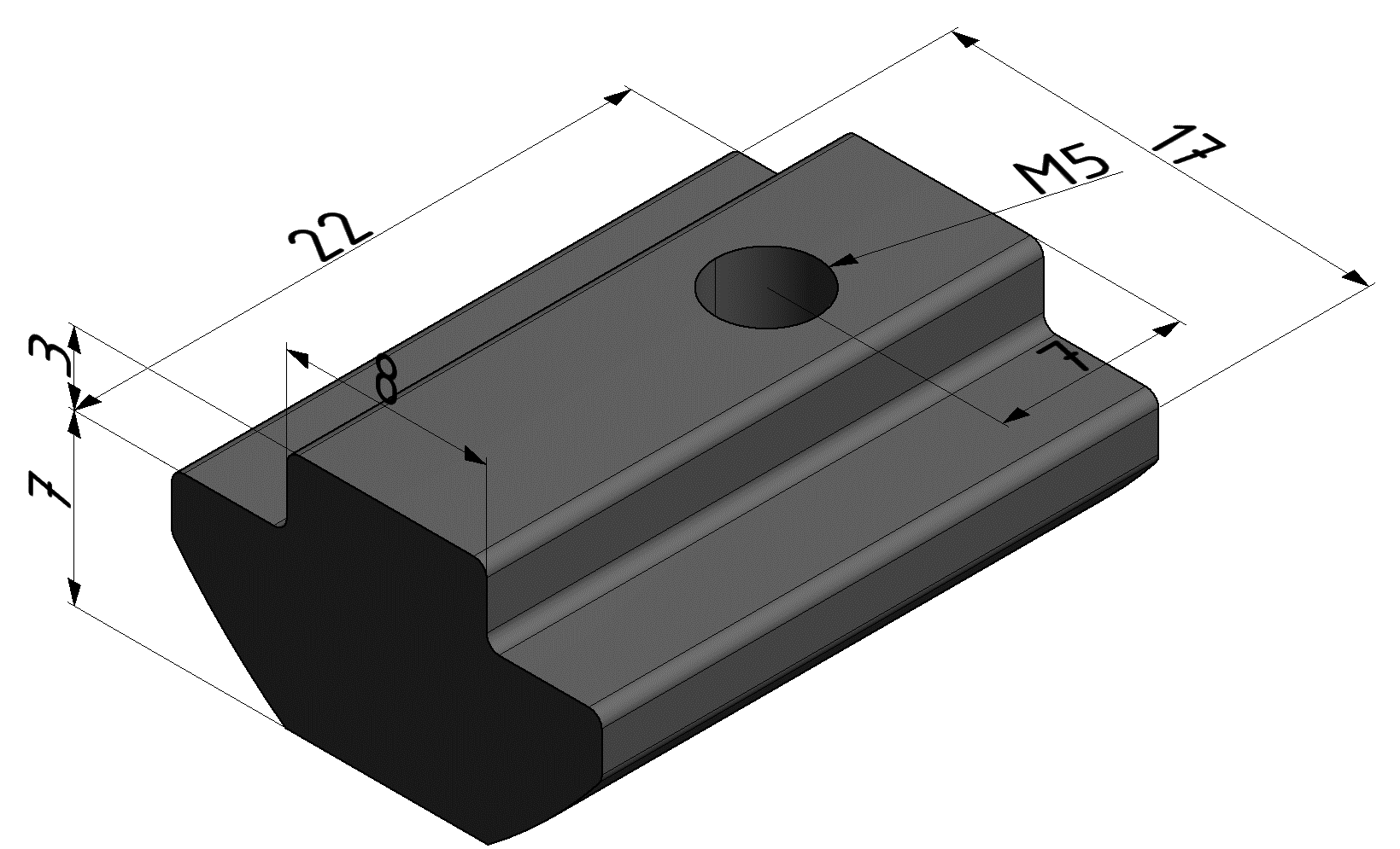 Nutenstein V 8 St M5, schwer, verzinkt