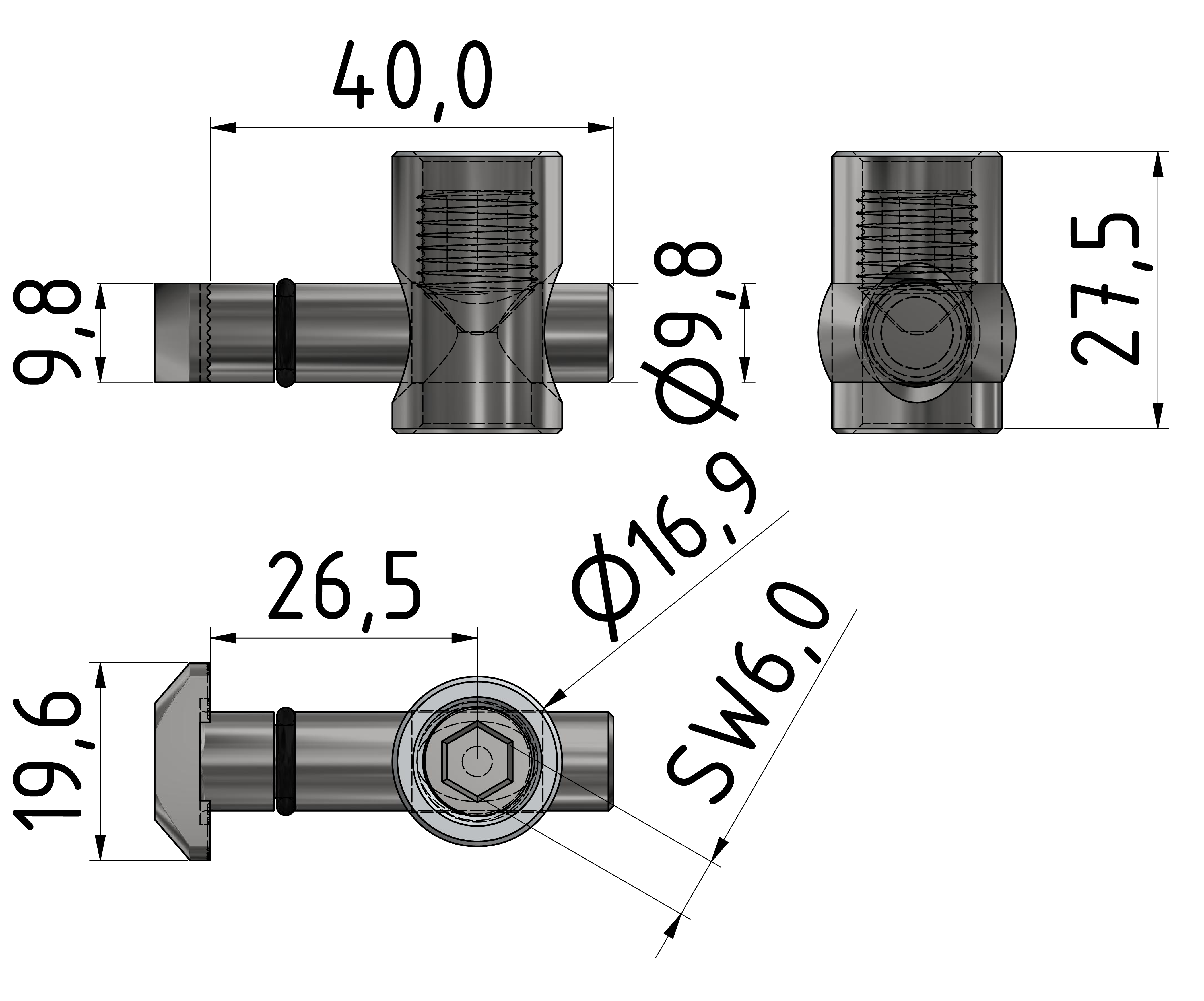 Qick Connector 90°, bright zink-plated-10