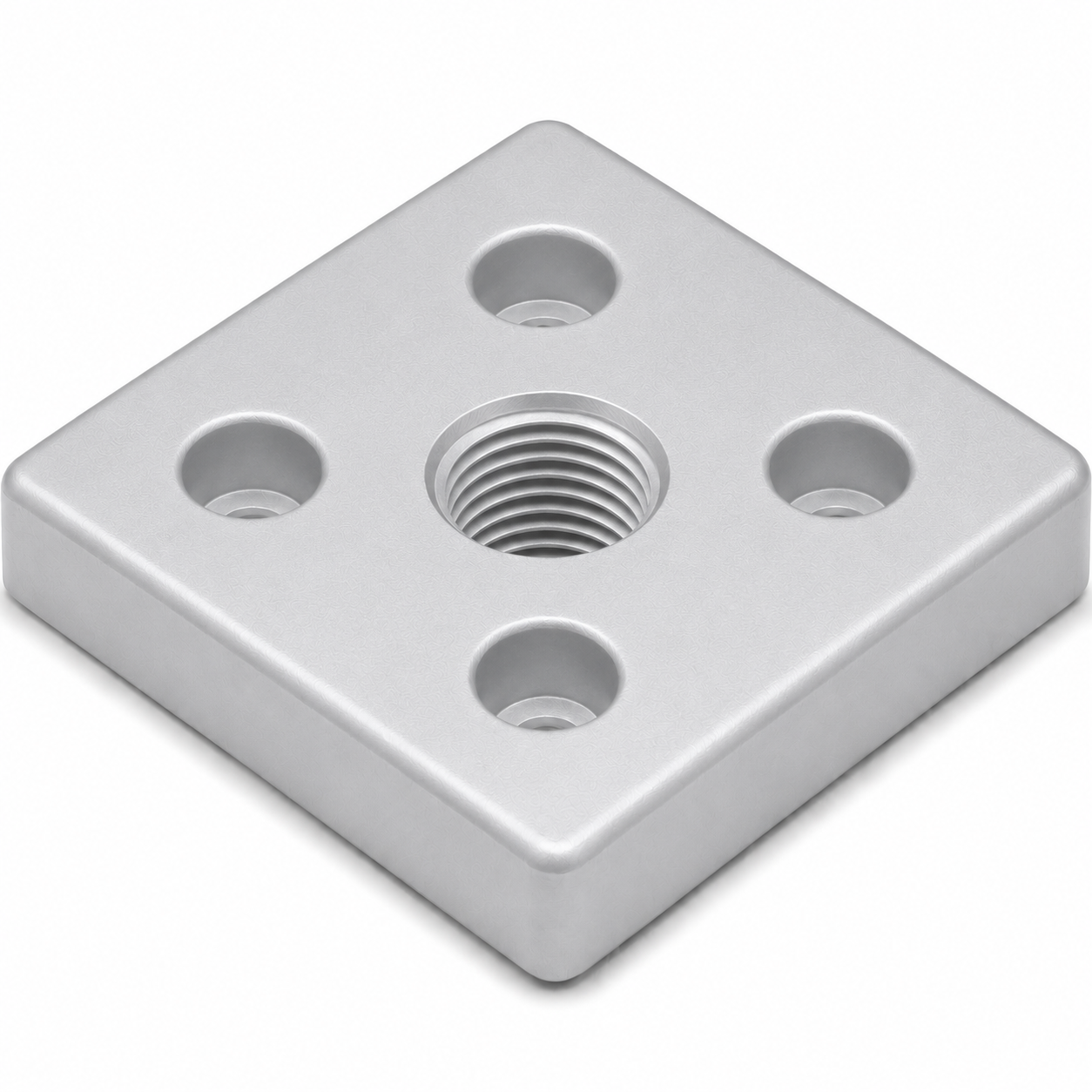 Fußplatte 8 80x80, M16, weißaluminium