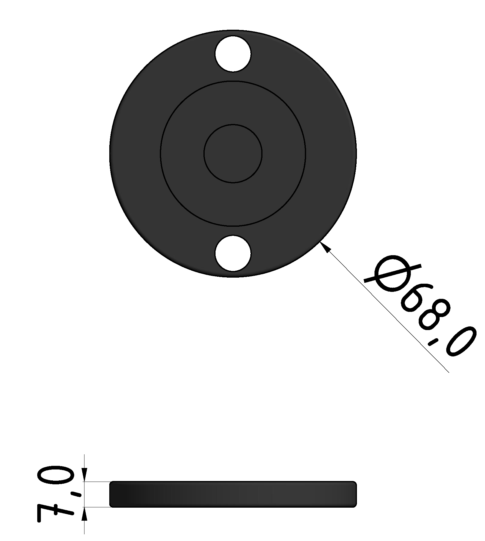 Anti Slip Plate A-B-C D80, black