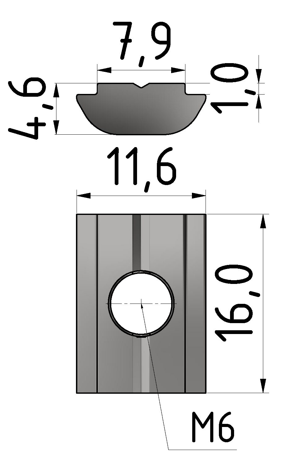 Nutenstein B M6, verzinkt-8