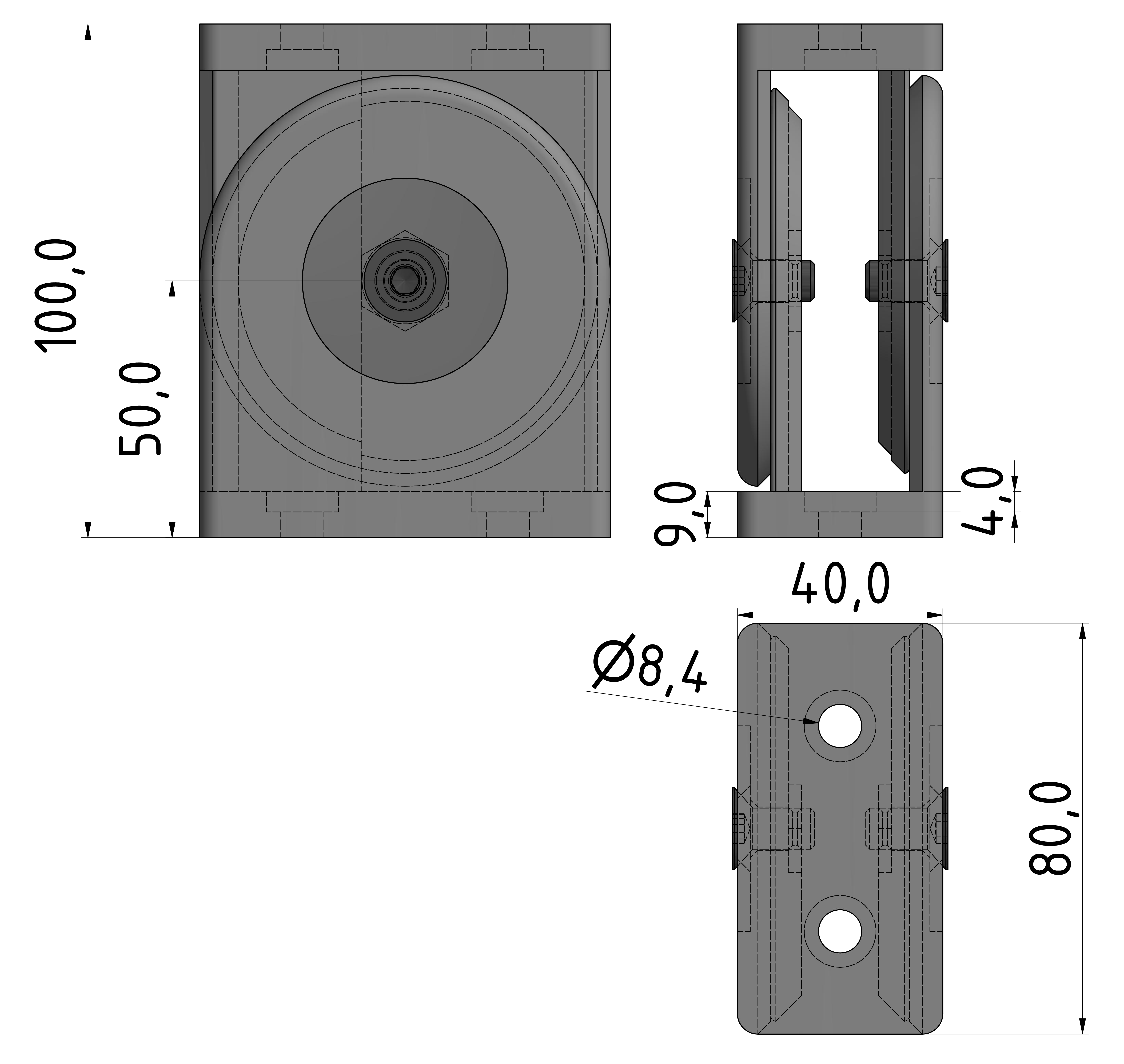 Gelenk 80, weißaluminium-10