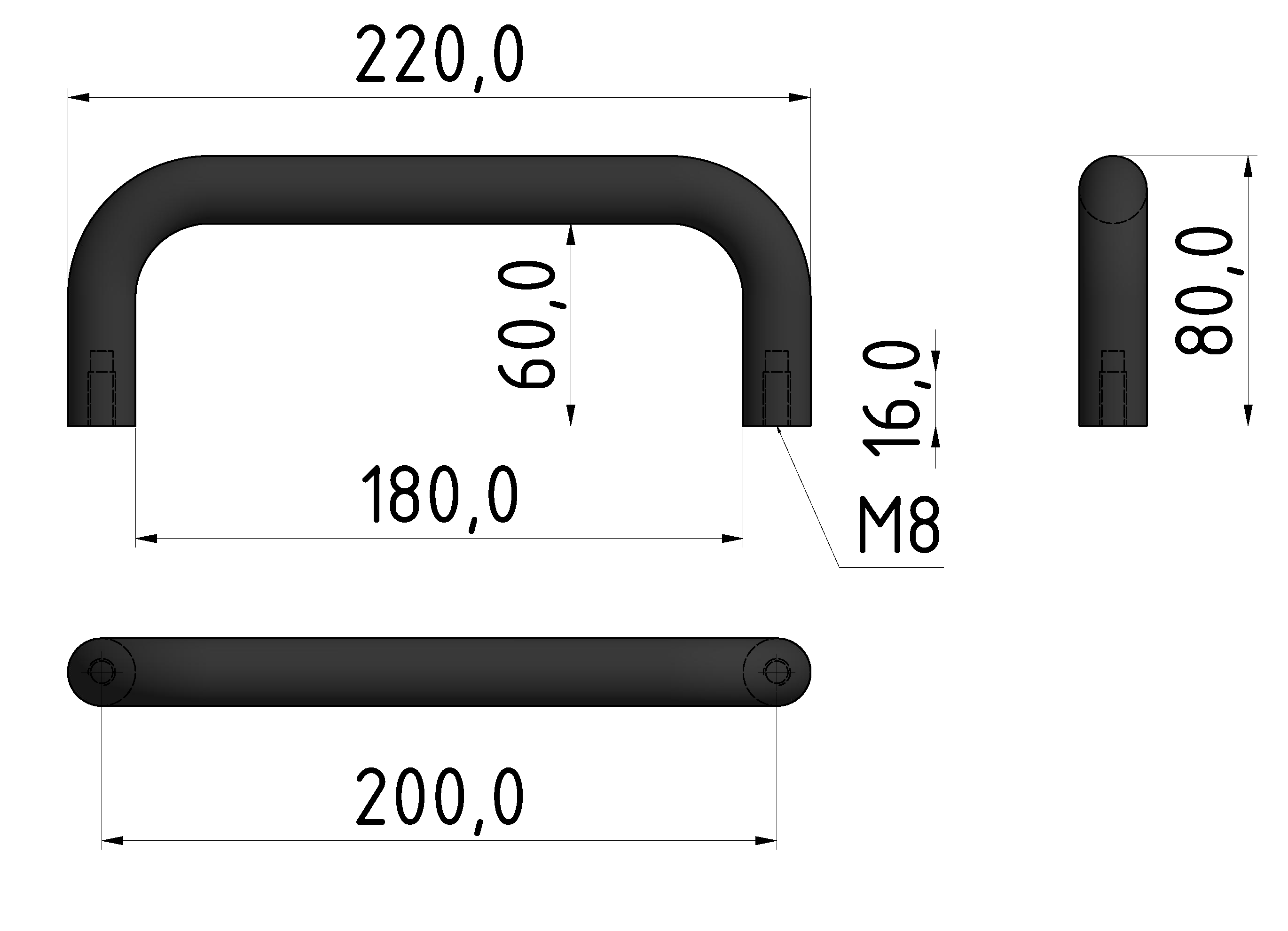 Handle AL 200, black