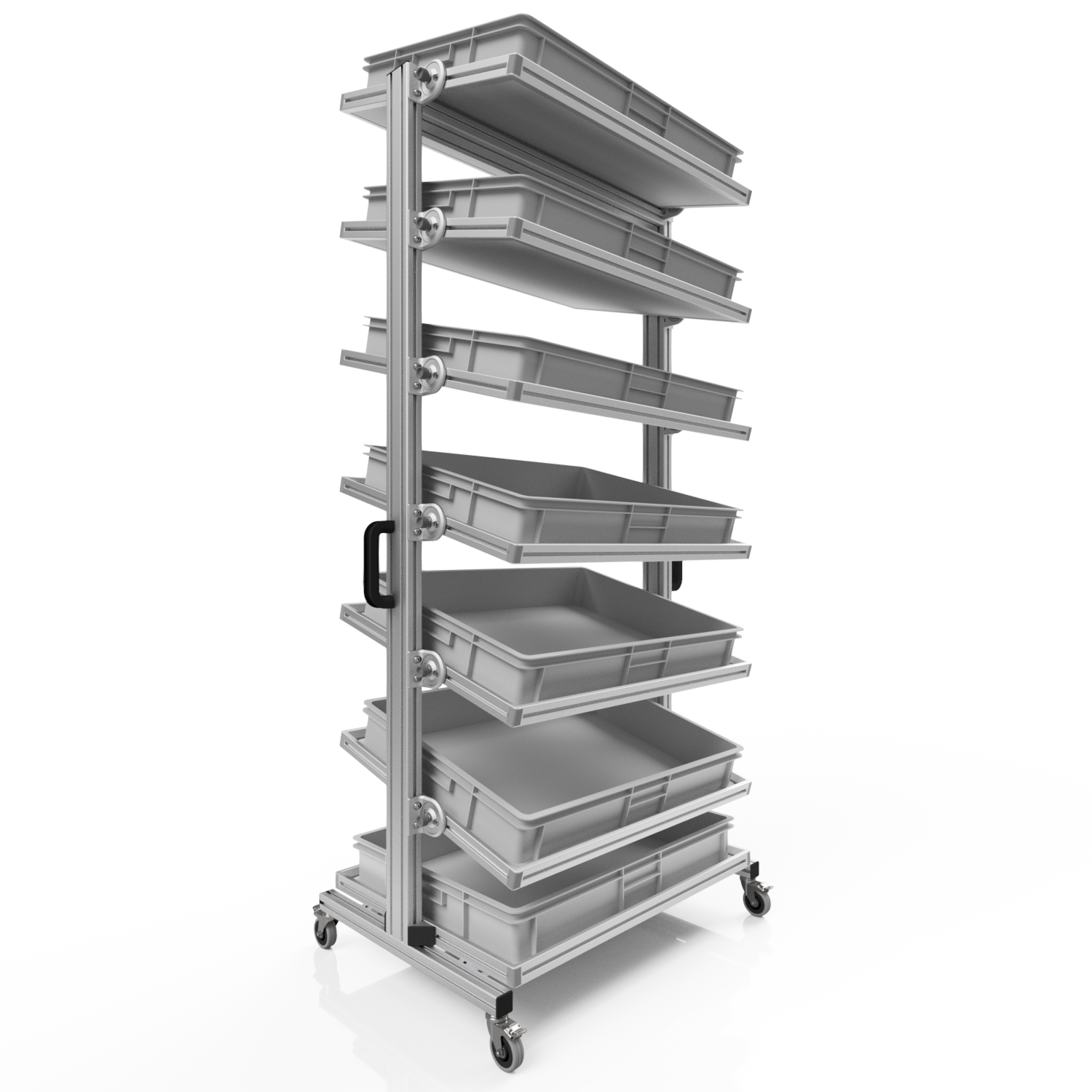 System trolley for Euro containers 80 x 60 H 200 cm tiltable