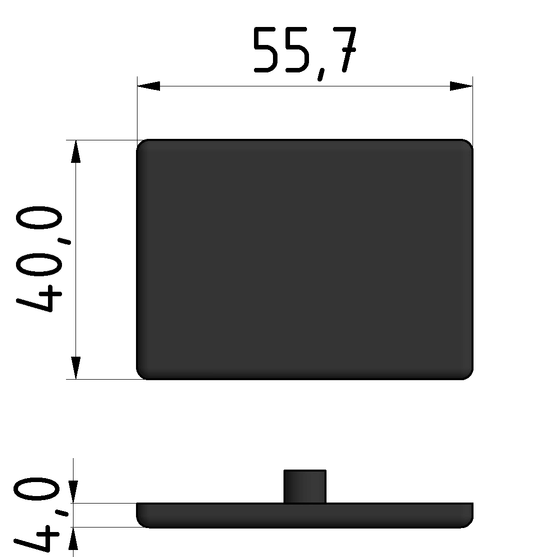 Winkel-Abdeckkappe 8 40x40, schwarz Winkel-Abdeckkappe 8 40x40, schwarz