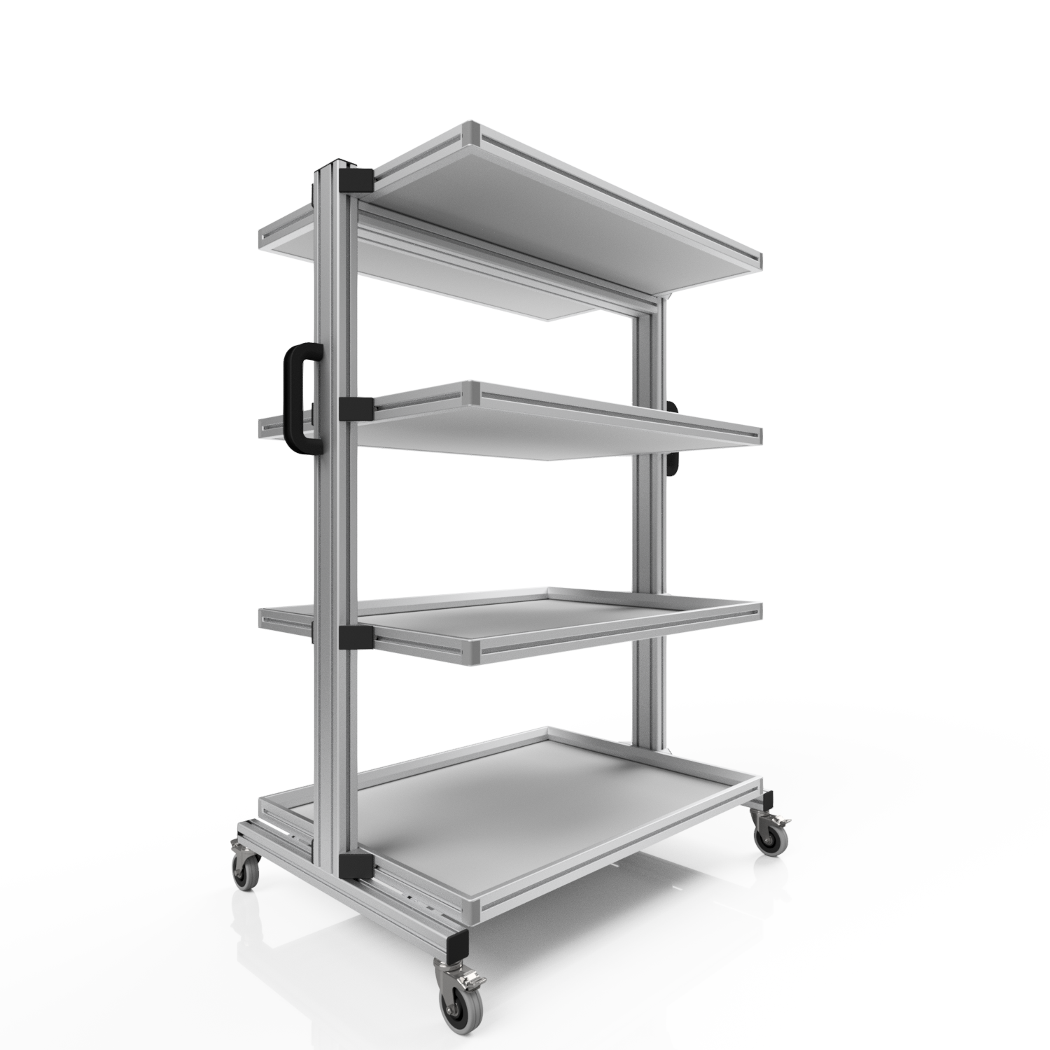 System trolley for Euro containers 80 x 60 H 134 cm without pull-out