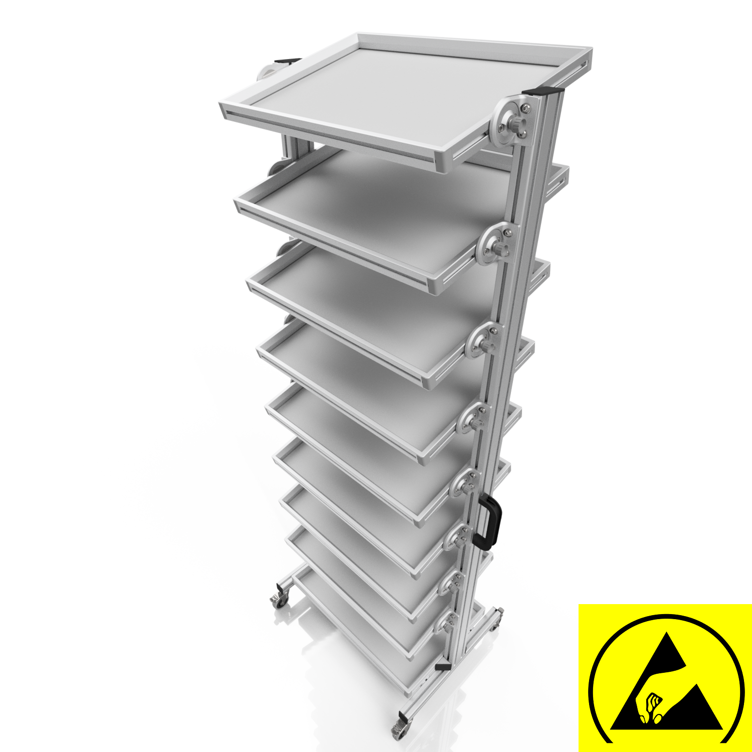 ESD Systemwagen für Eurobehälter 60 x 40 H 200 cm neigbar
