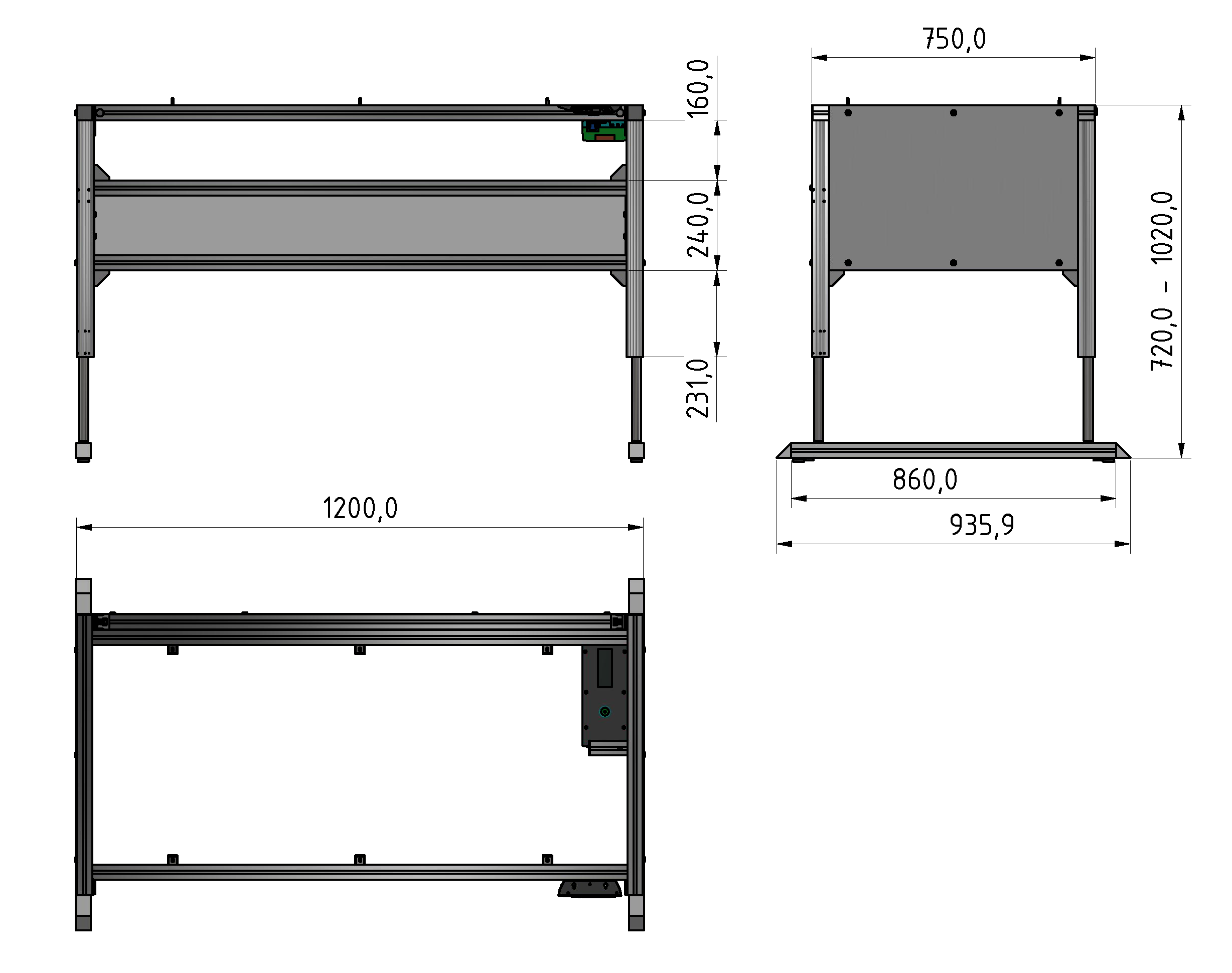 Basic Line ergo  table frame