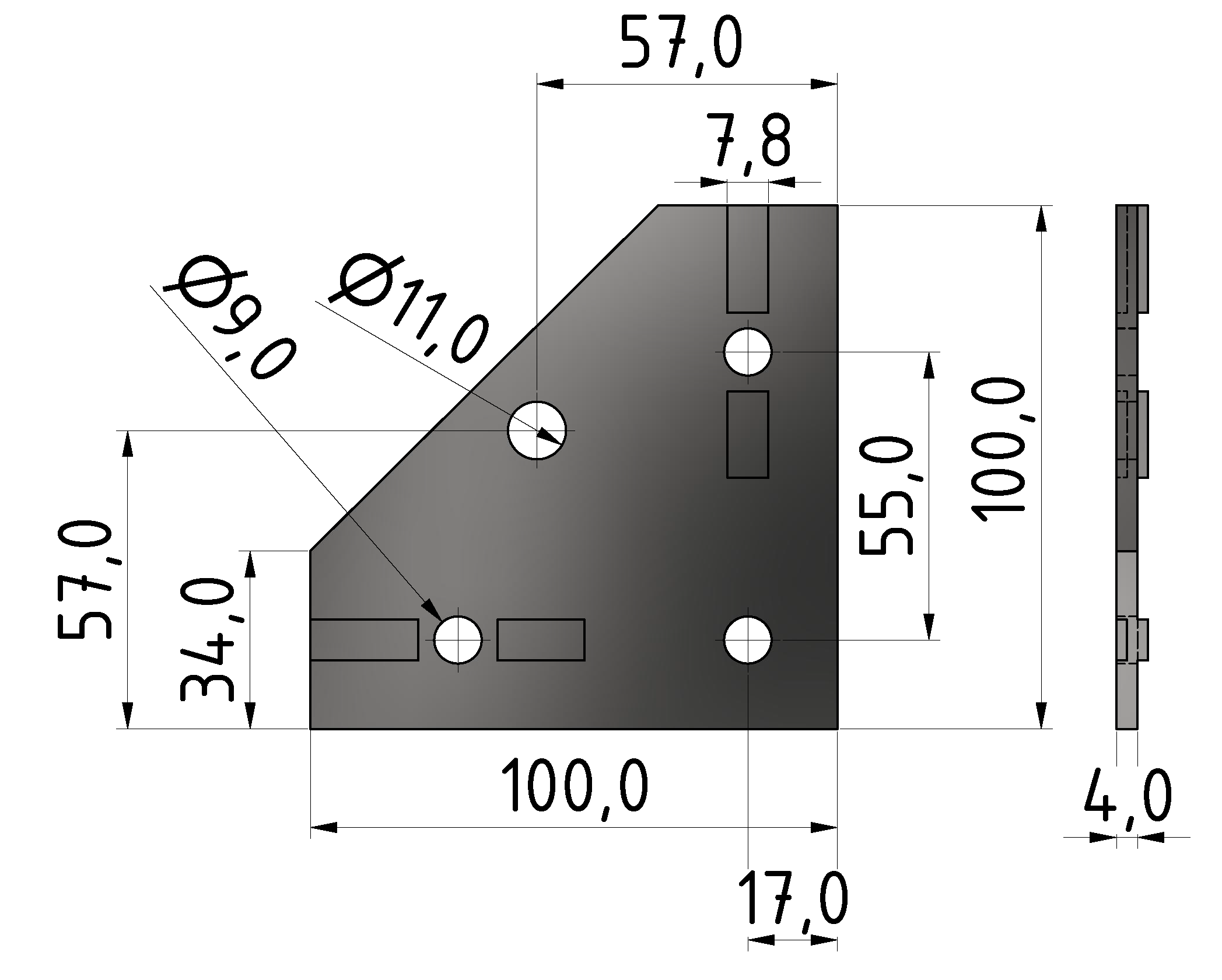 Verbinderplatte 100x100x4, verzinkt-8