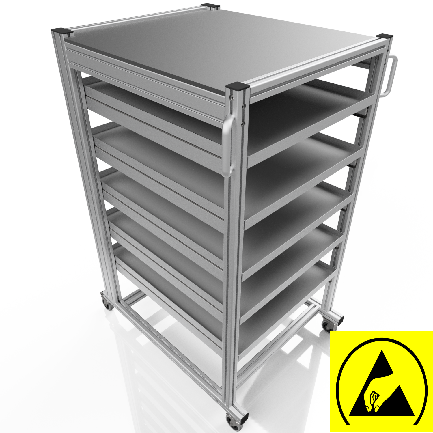 ESD Systemwagen für Eurobehälter 80x60 H 134 cm