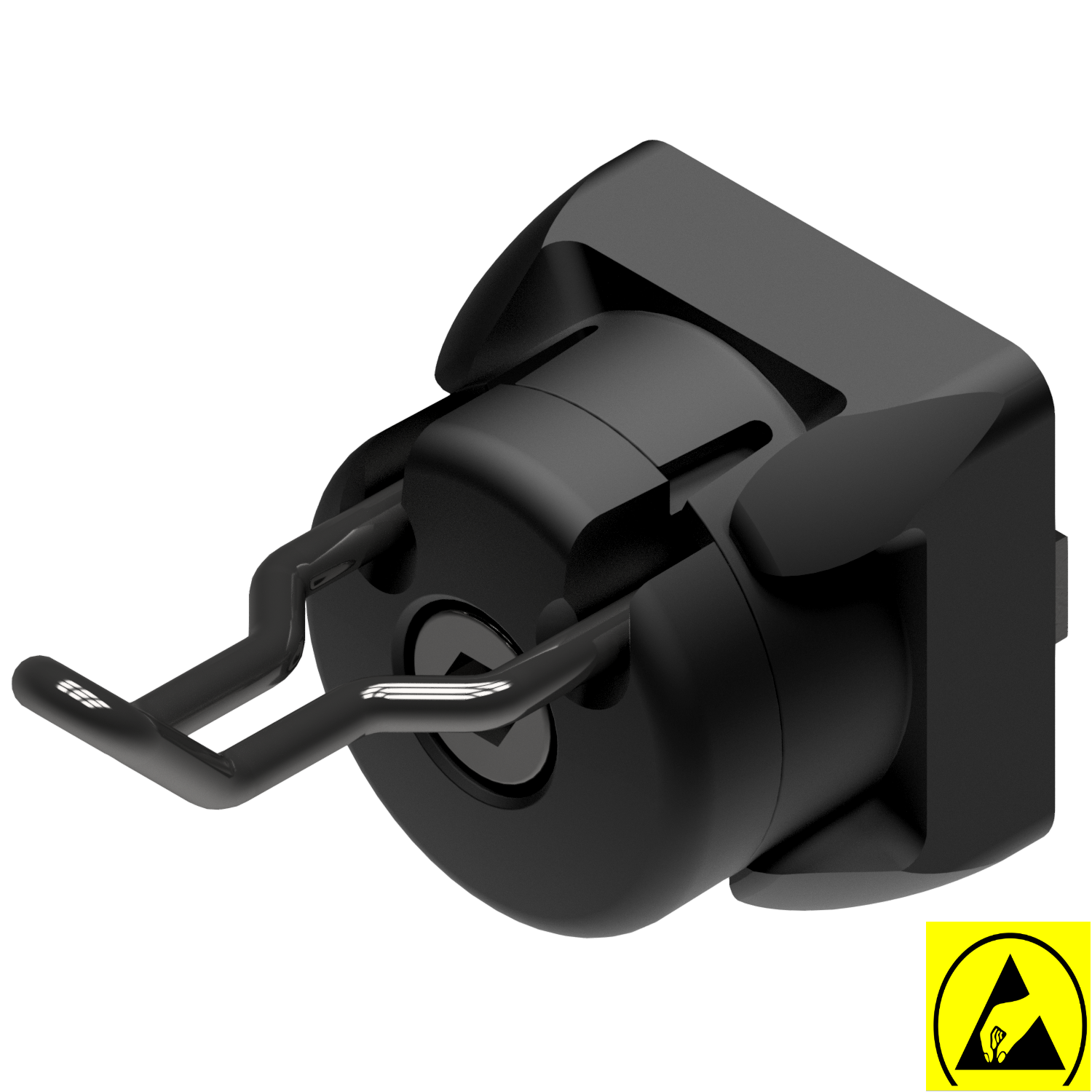 Hook 8 40x20 ESD, black similar to RAL 9005 Hook 8 40x20 ESD, black similar to RAL 9005