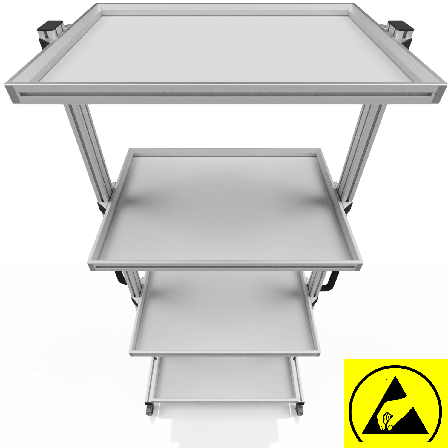 ESD system trolley for Euro containers 80 x 60 H 200 cm without pull-out