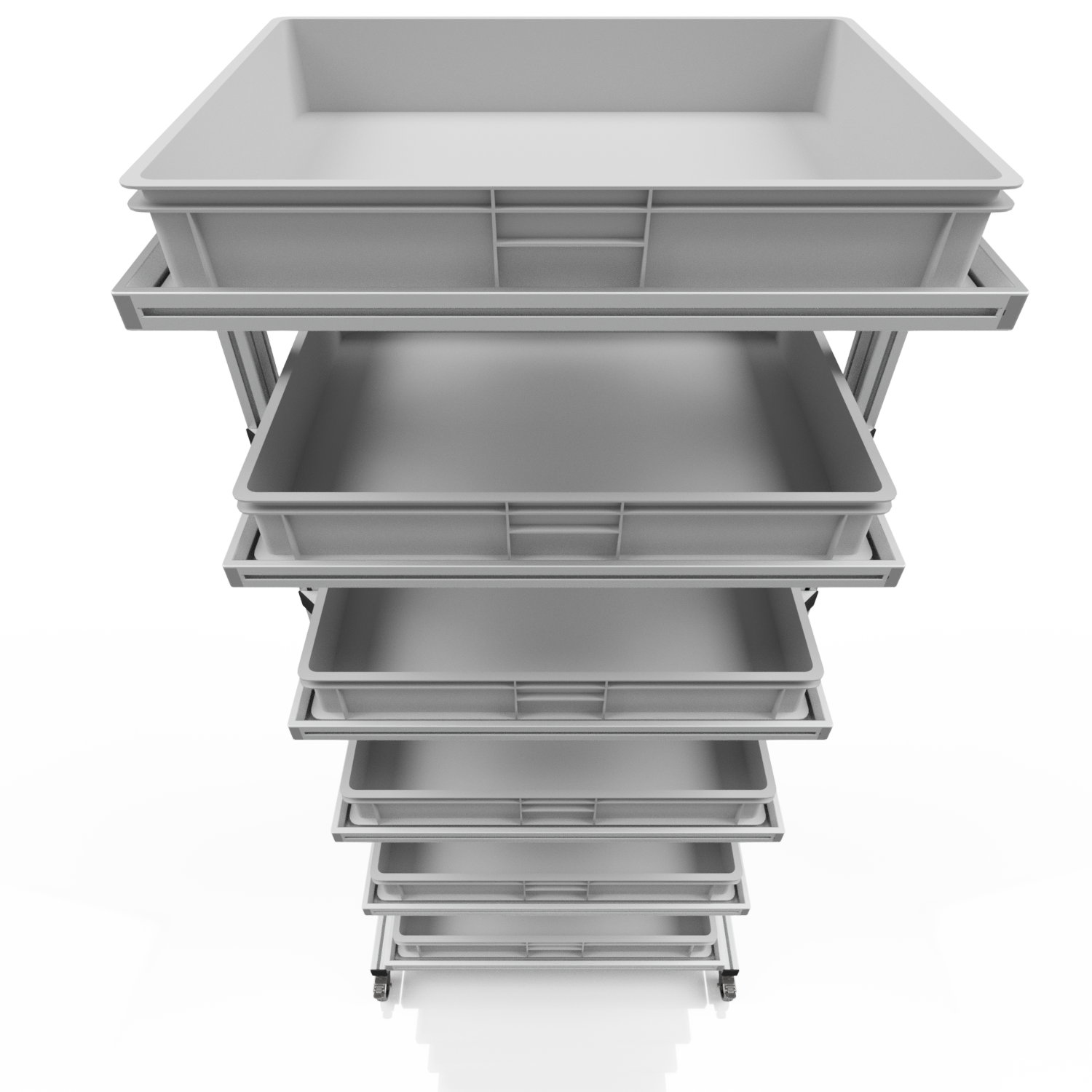 System trolley for Euro containers 80 x 60 H 200 cm without pull-out