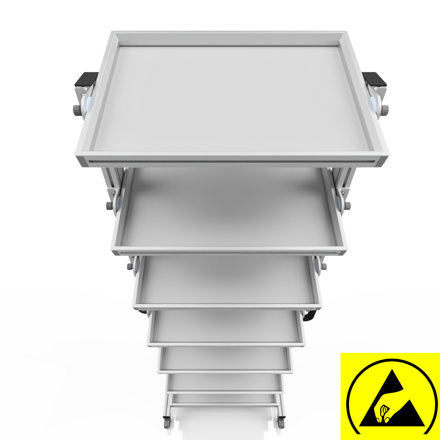 ESD Systemwagen für Eurobehälter 60 x 40 H 200 cm neigbar
