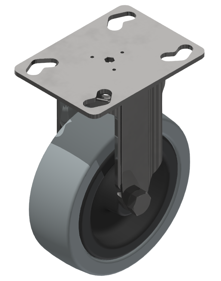 Bockrolle D 100 mit Anbauflansch, verzinkt