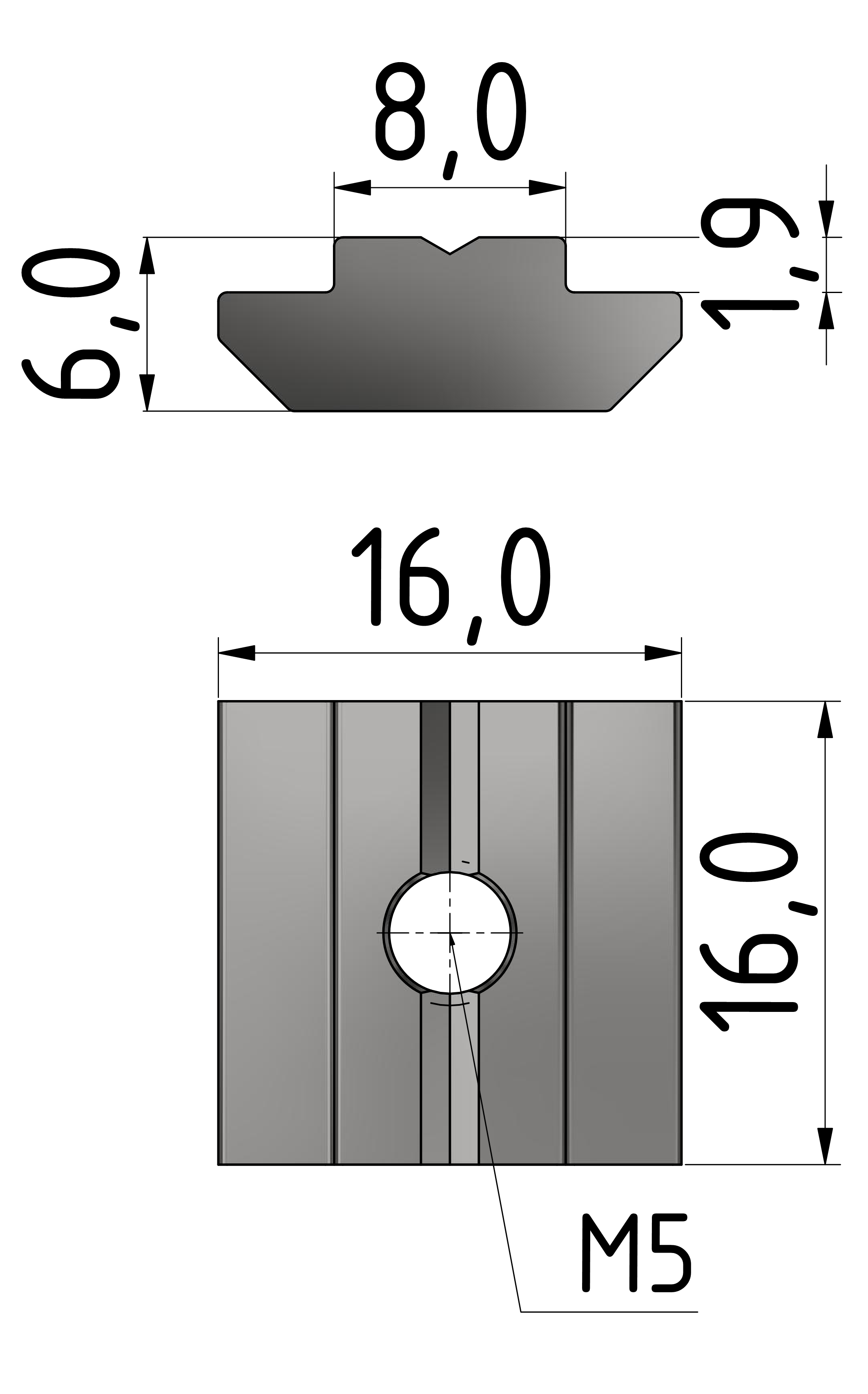 Nutenstein B M5 schwer, verzinkt-8