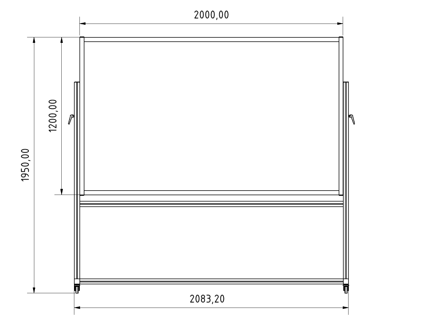 Mobiles Whiteboard 2000x1000 magnetisch