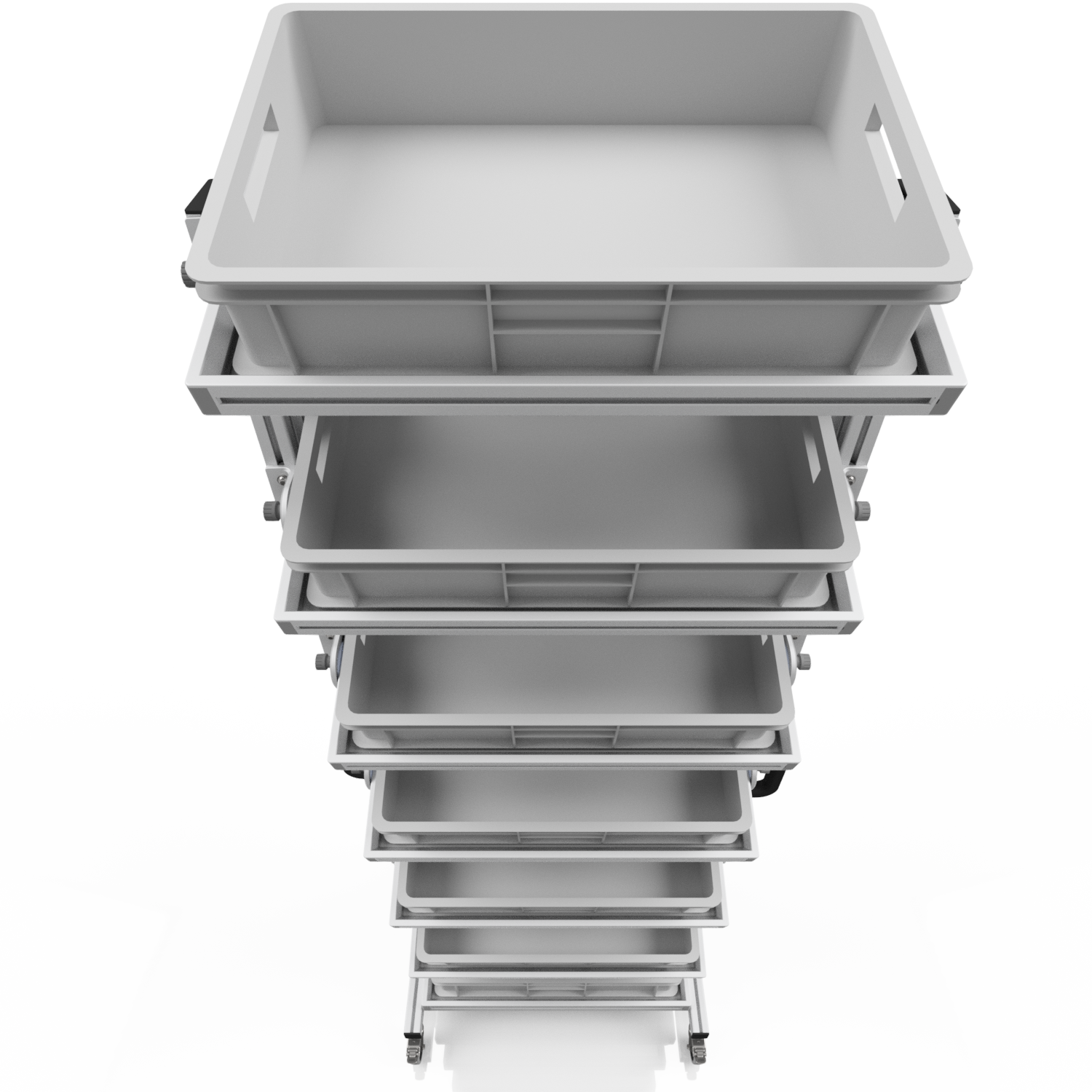 Systemwagen für Eurobehälter 60 x 40 H 200 cm neigbar