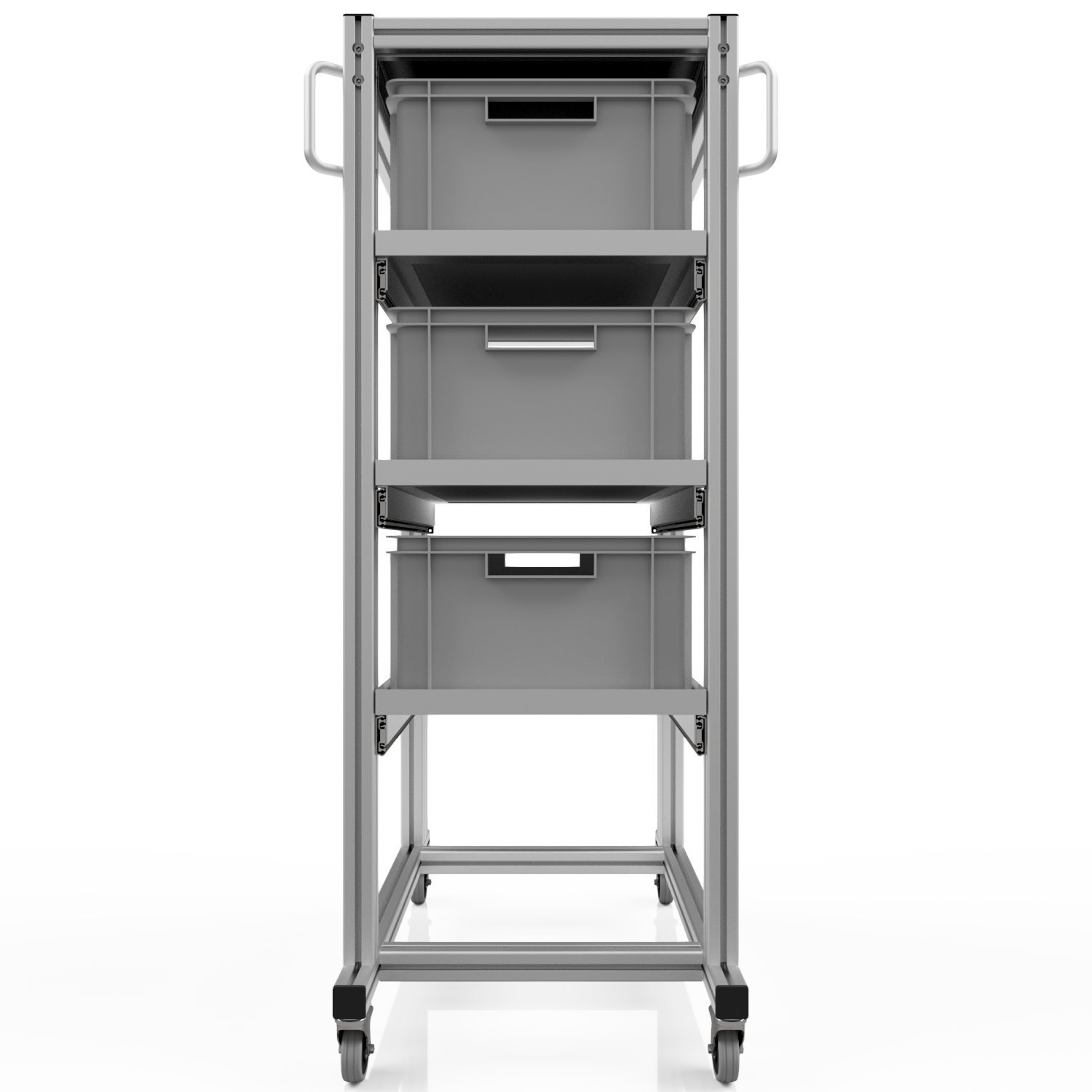 Systemwagen mit Eurobehälter 60x40 H 134 cm