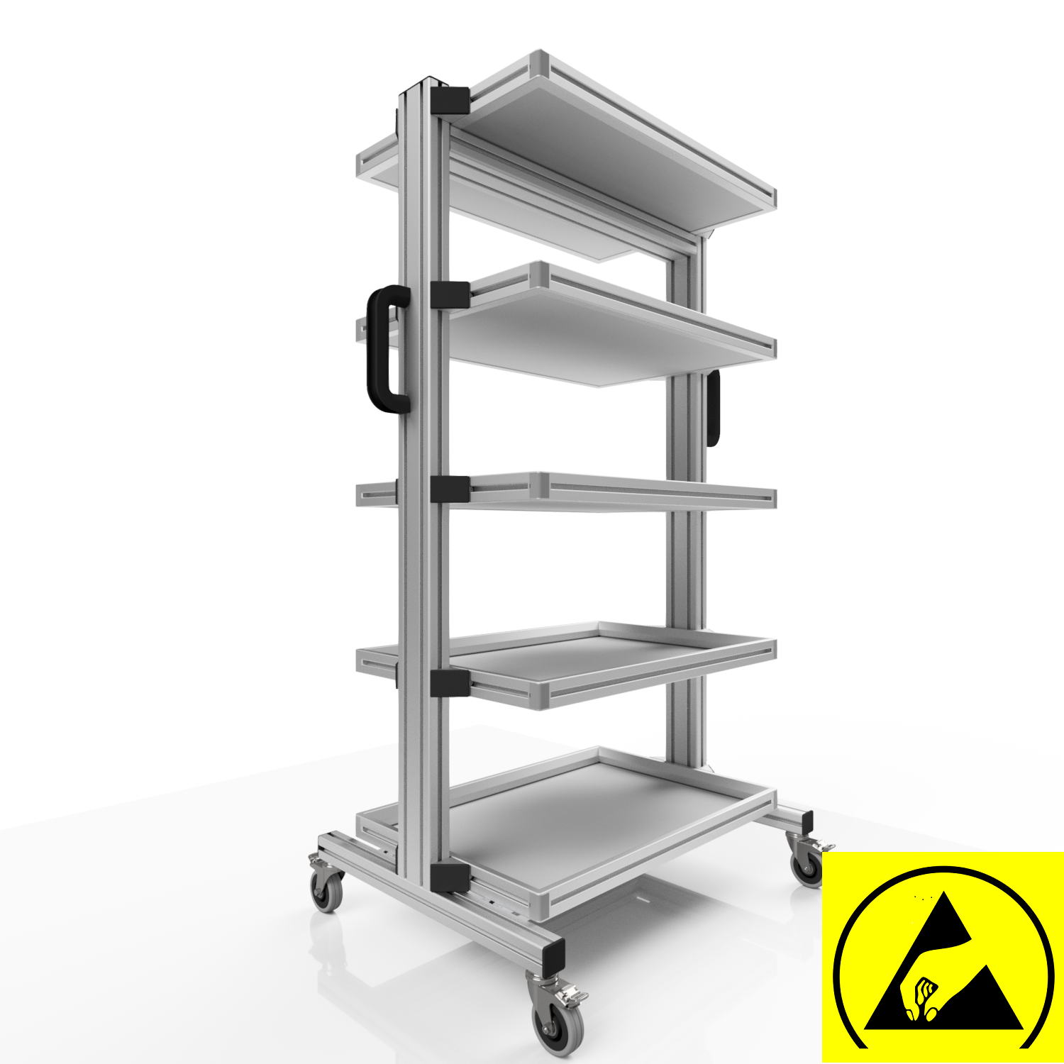 ESD Systemwagen für Eurobehälter 60 x 40 H 134 cm ohne Auszug 