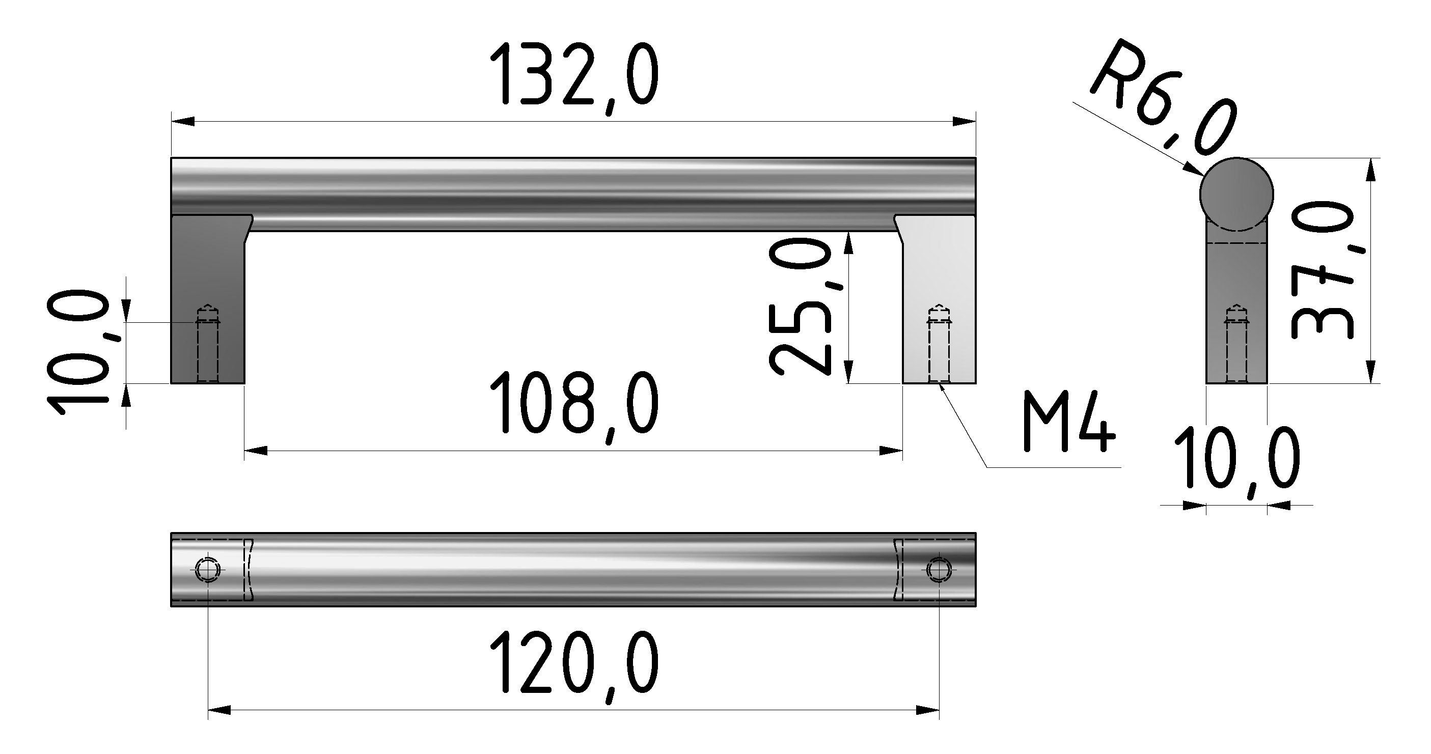 Handgriff X 120, natur-8