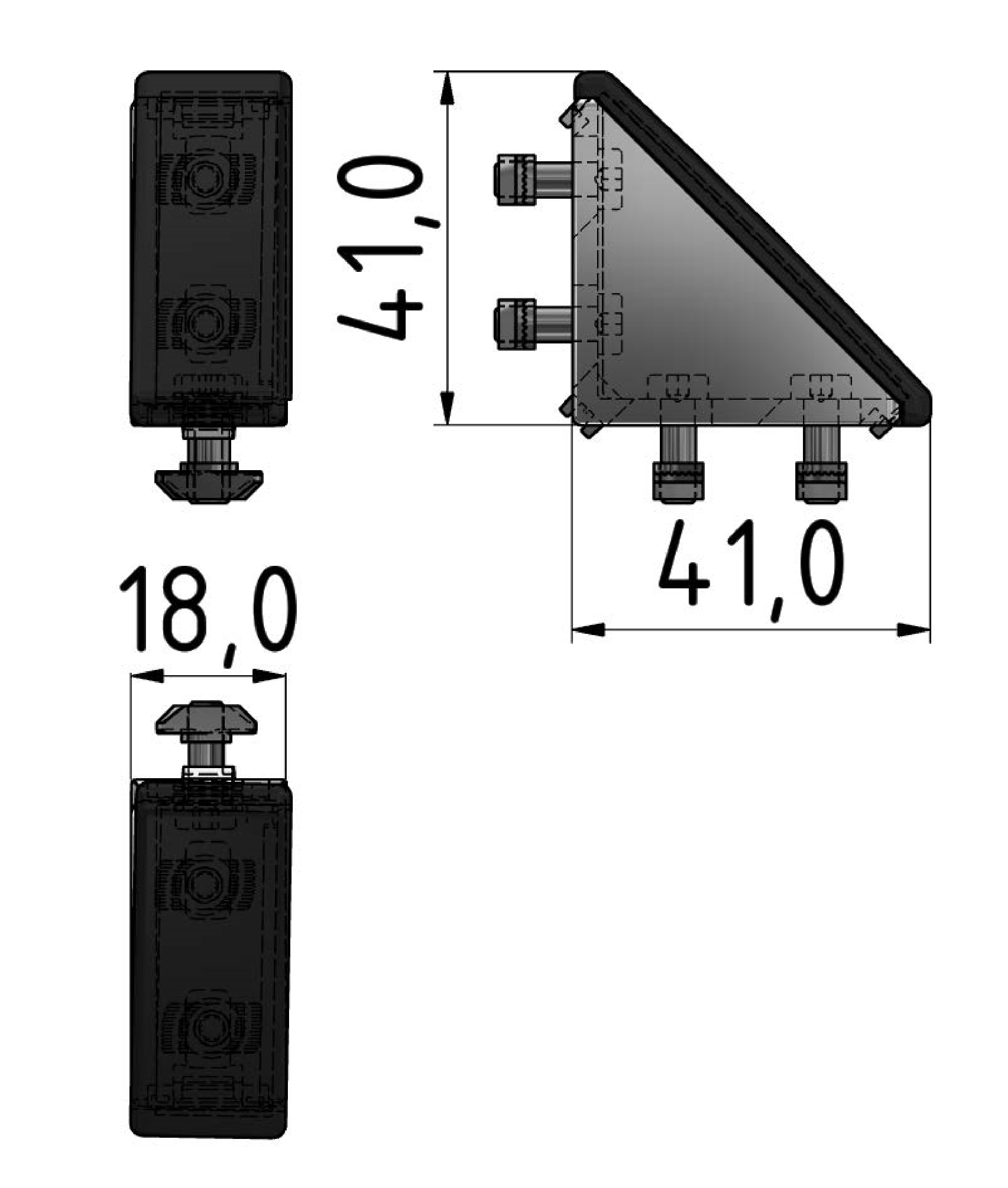 Winkelsatz 20x40, weißaluminium-8
