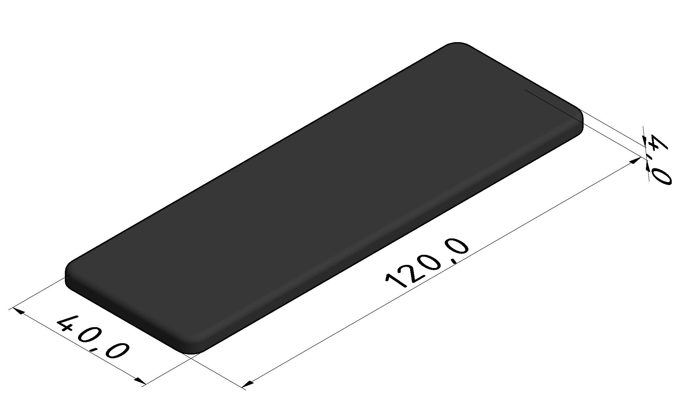 Abdeckkappe 8 120x40, schwarz Abdeckkappe 8 120x40, schwarz