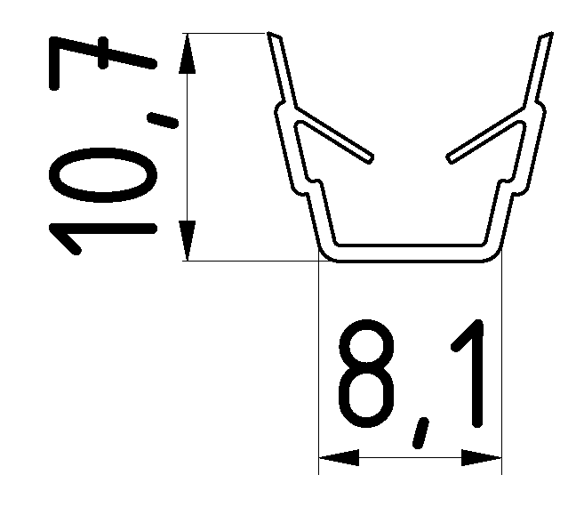 Abdeck- und Einfassprofil 8, weißaluminium