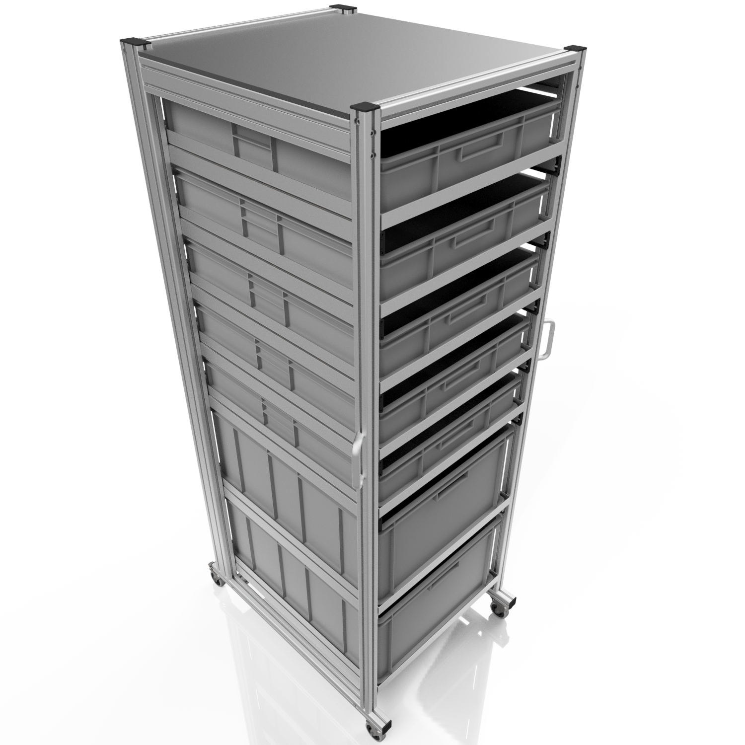 Systemwagen für Eurobehälter 80x60 H 200 cm