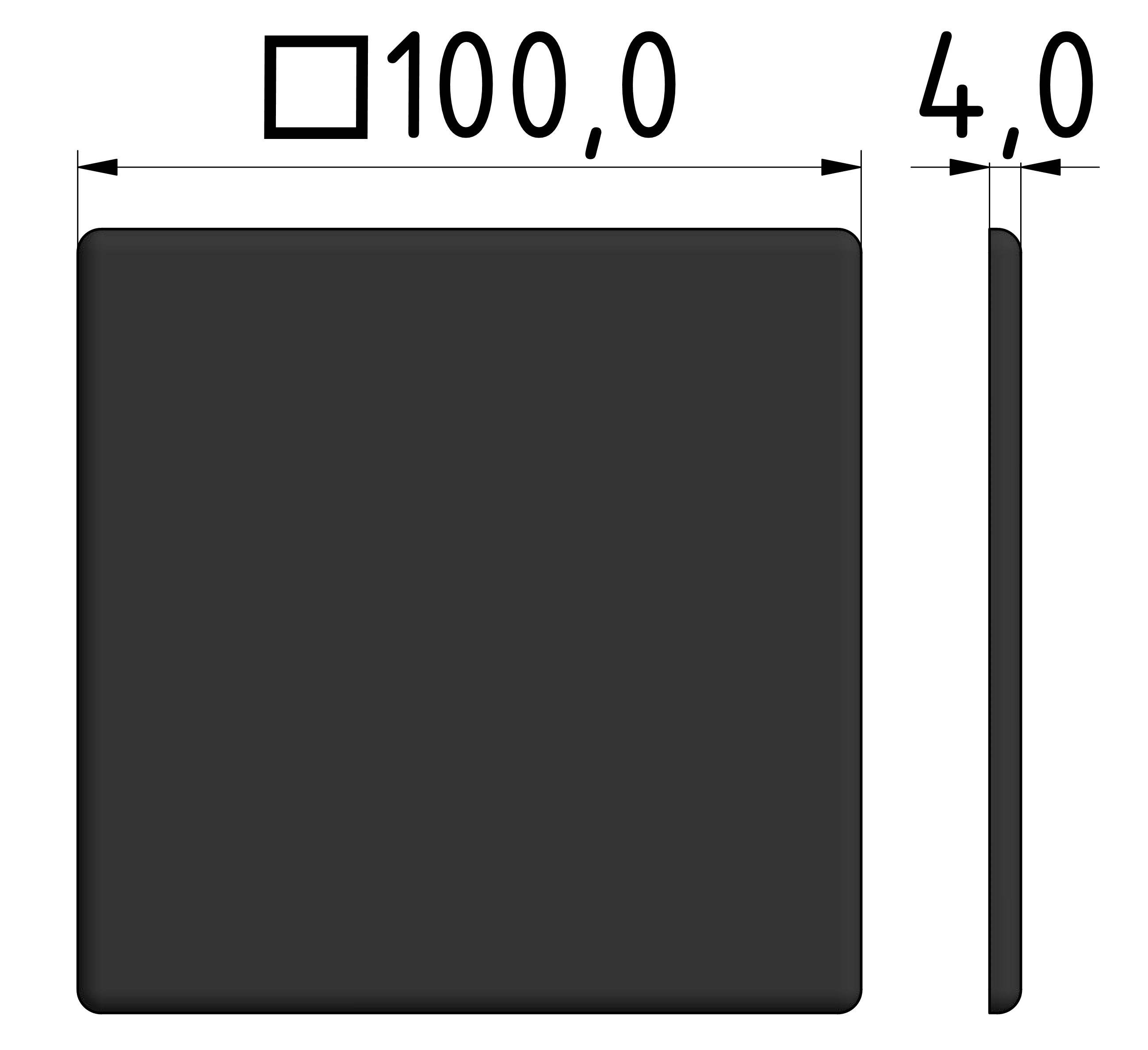 Abdeckkappe 100x100, schwarz-10