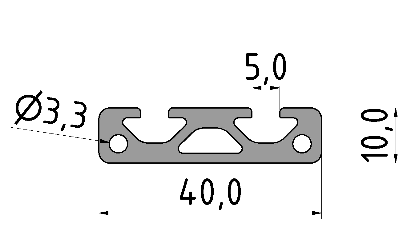 Profil 5 40x10, natur Profil 5 40x10, natur