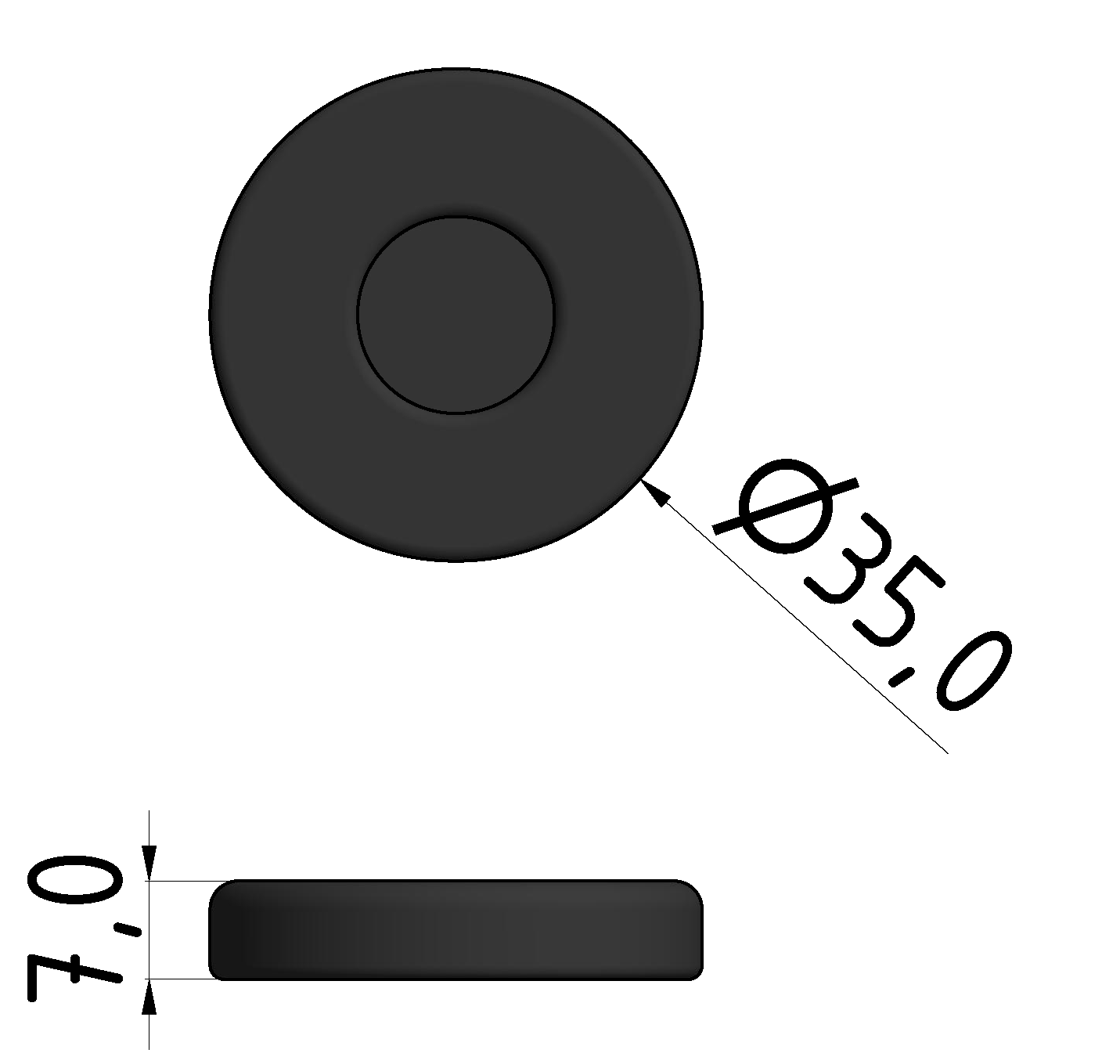 Anti Slip Plate A D45, black