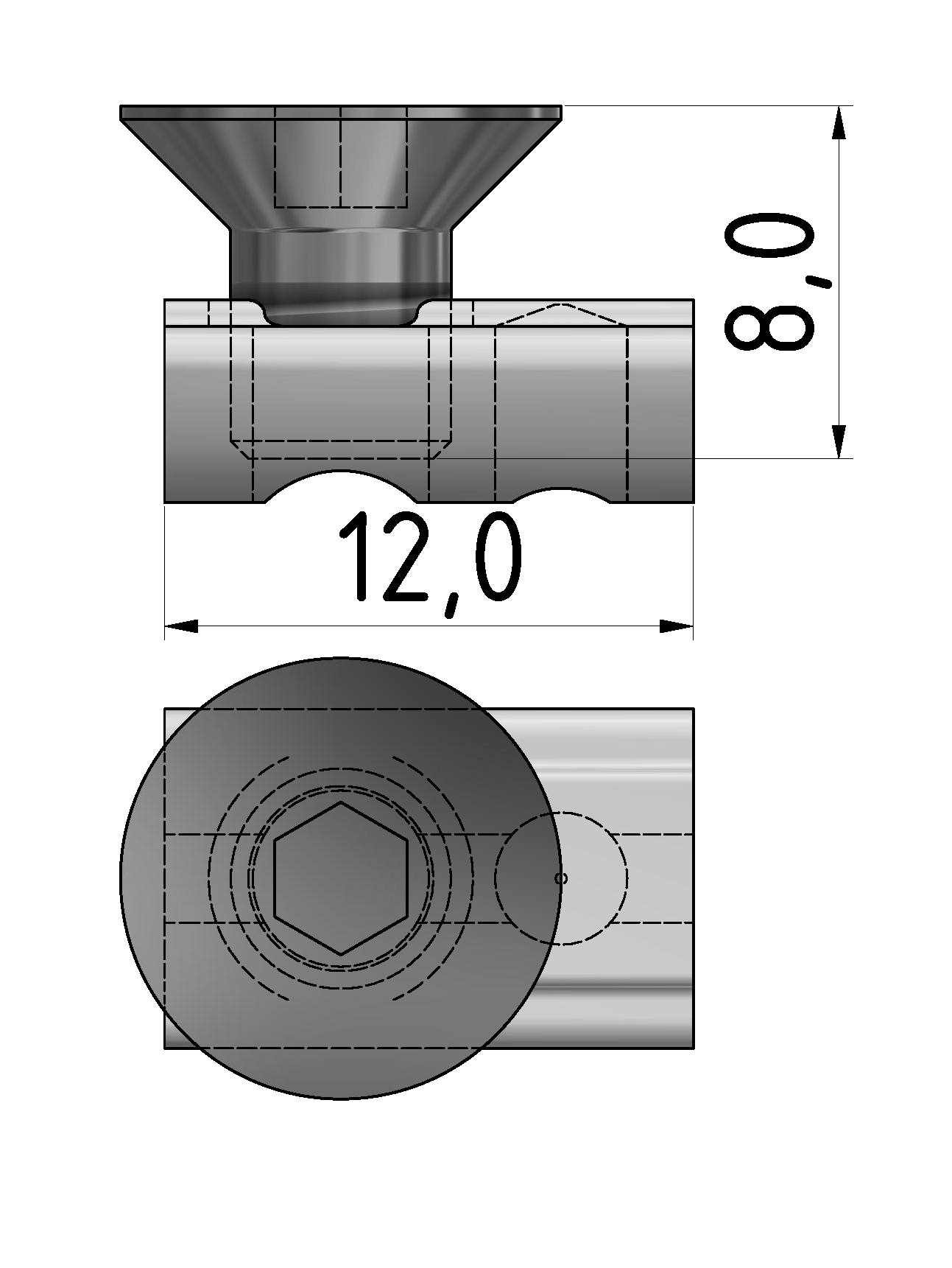 Befestigungssatz 5 2-4mm mit Senkschraube M5