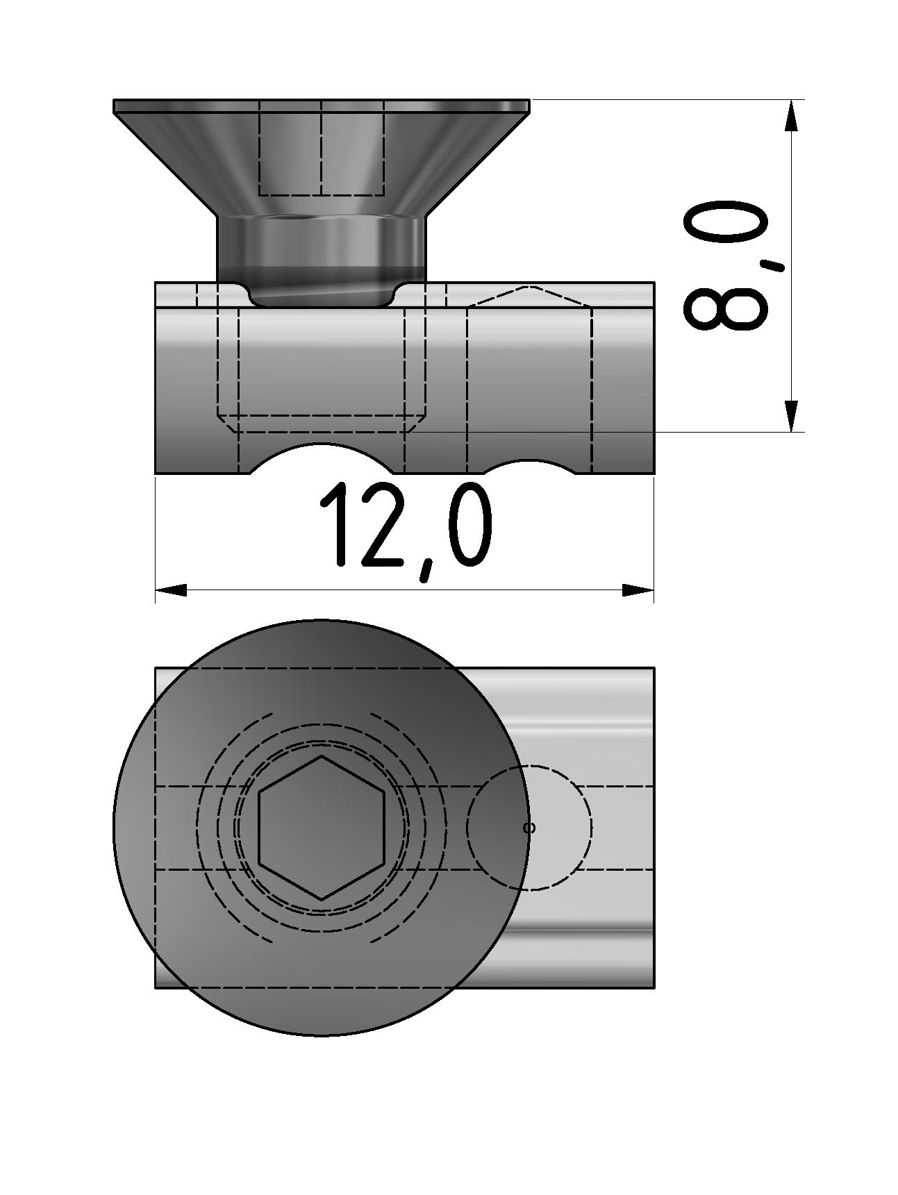 Befestigungssatz 5 2-4mm mit Senkschraube M5 Befestigungssatz 5 2-4mm mit Senkschraube M5