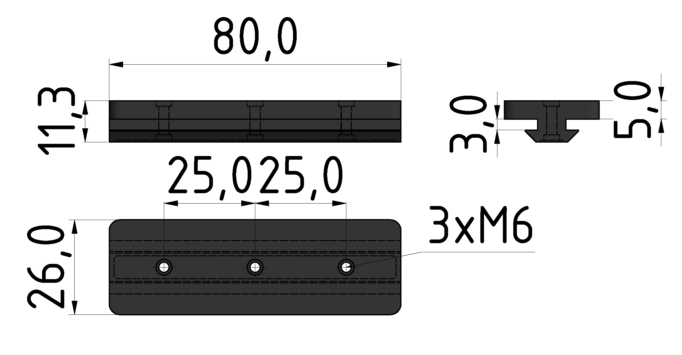 Profile Slider 8 Flach, natural