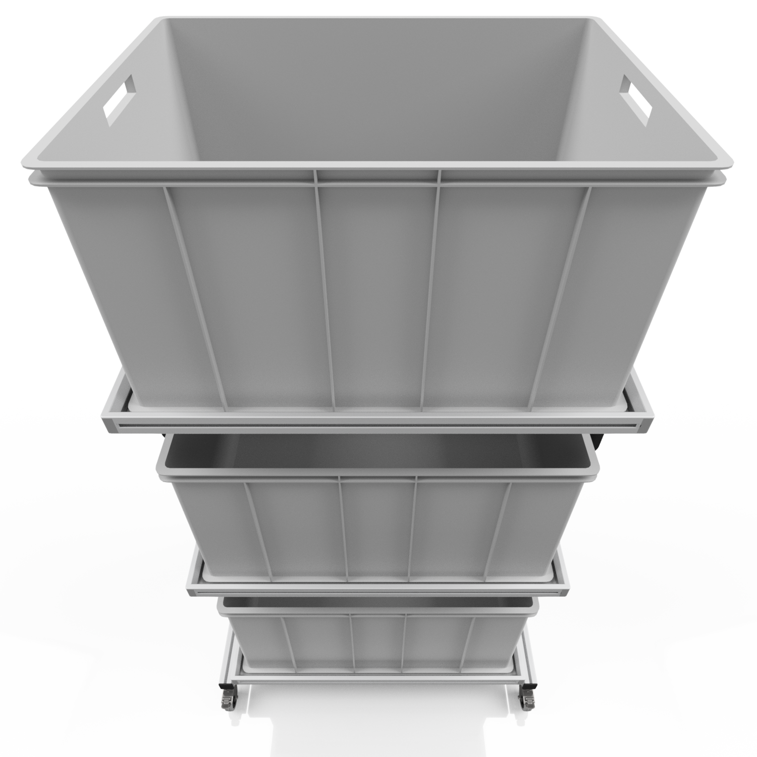 System trolley for Euro containers 80 x 60 H 134 cm without pull-out