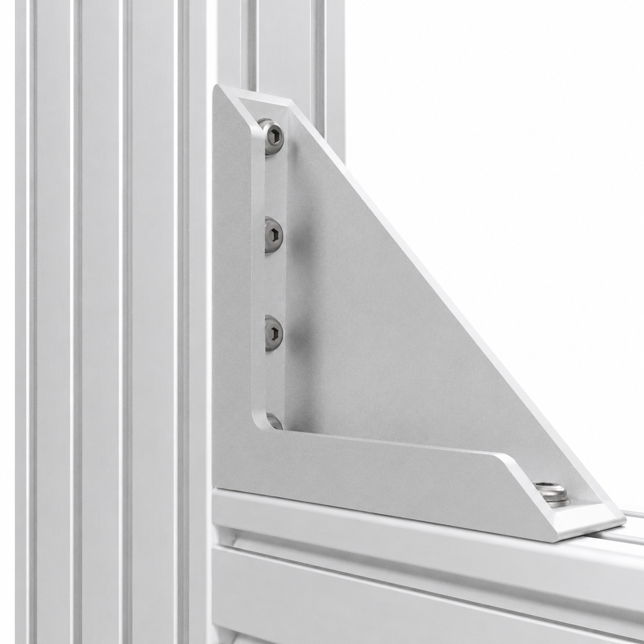 Winkel 8 160x160-40 Al M8, weißaluminium