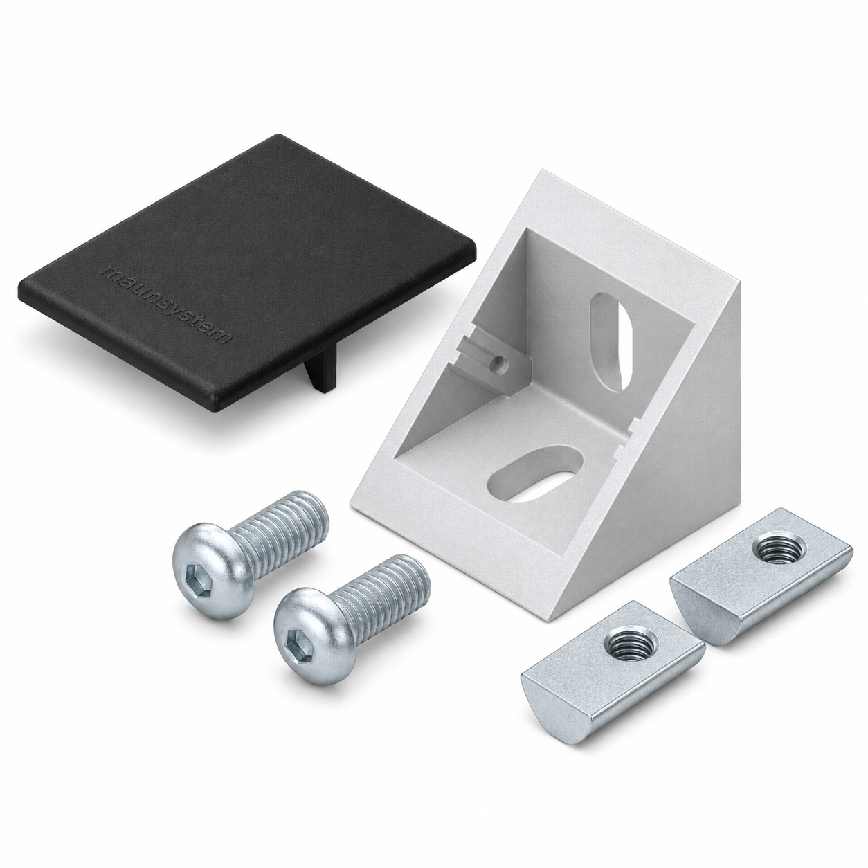 Angle Bracket  Set 8 40x40 slotted hole, black