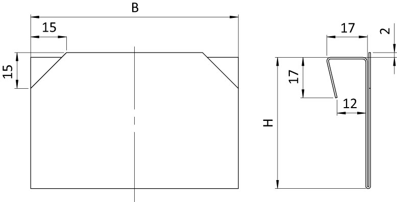 Überhänge-KANBAN-Etikettenhalter 55 x 87