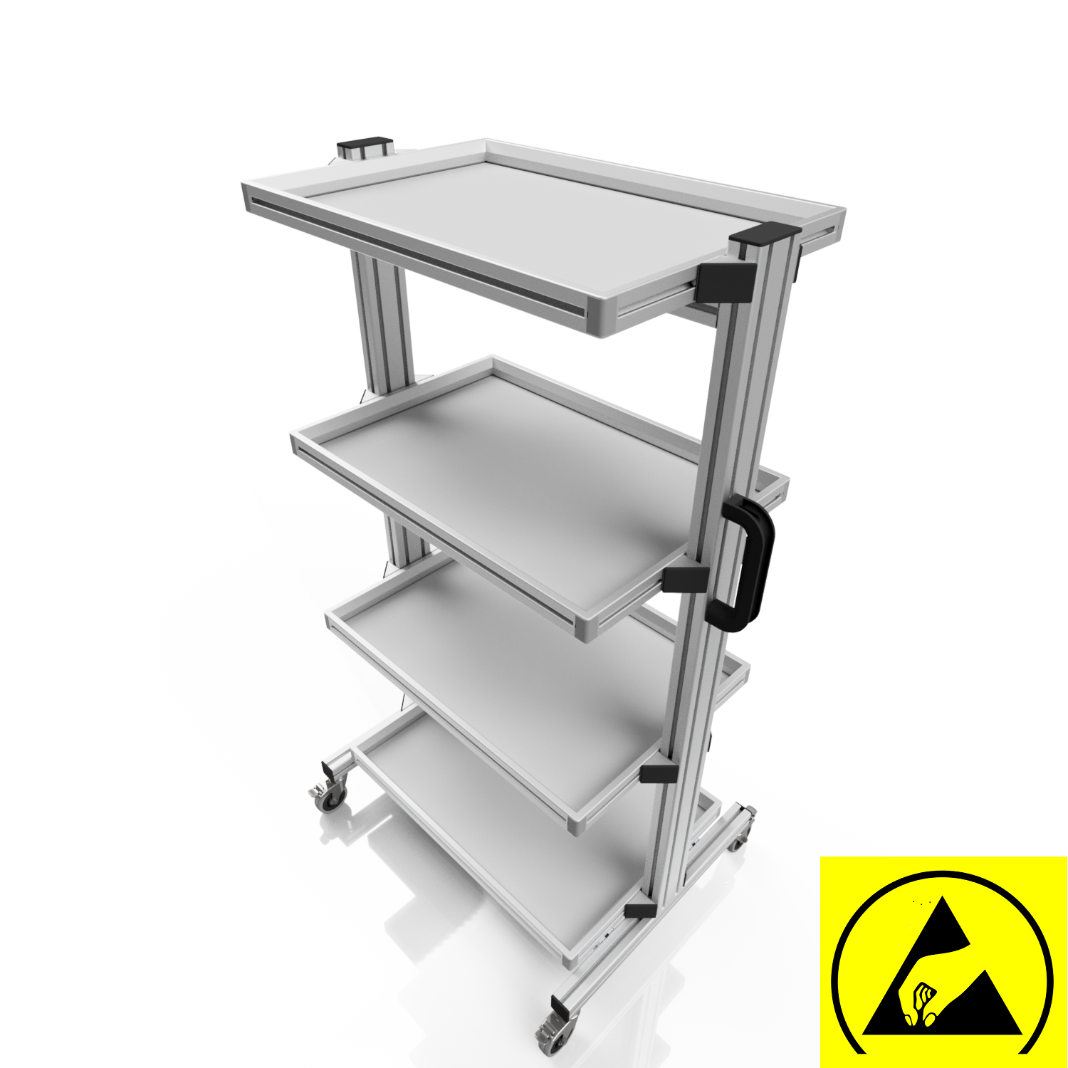 ESD system trolley for Euro containers 60 x 40 H 134 cm without pull-out  ESD system trolley for Euro containers 60 x 40 H 134 cm without pull-out