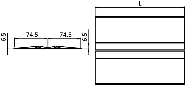 Parkschiene flach-flach 400 mm-Set