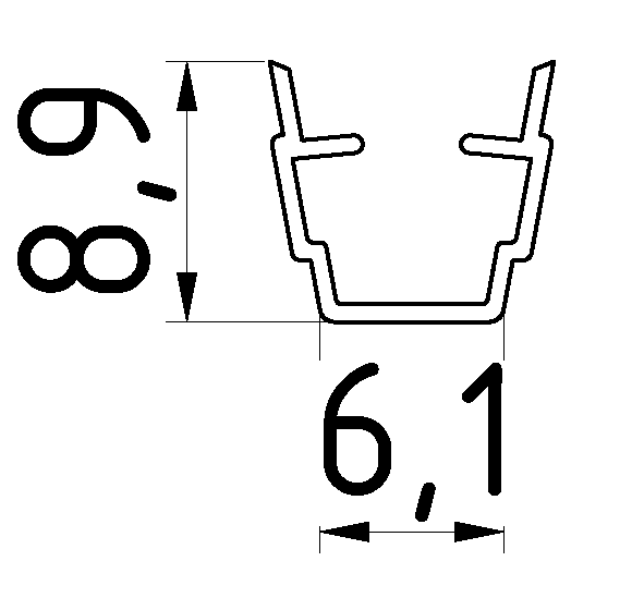 Abdeck- und Einfassprofil 6, schwarz