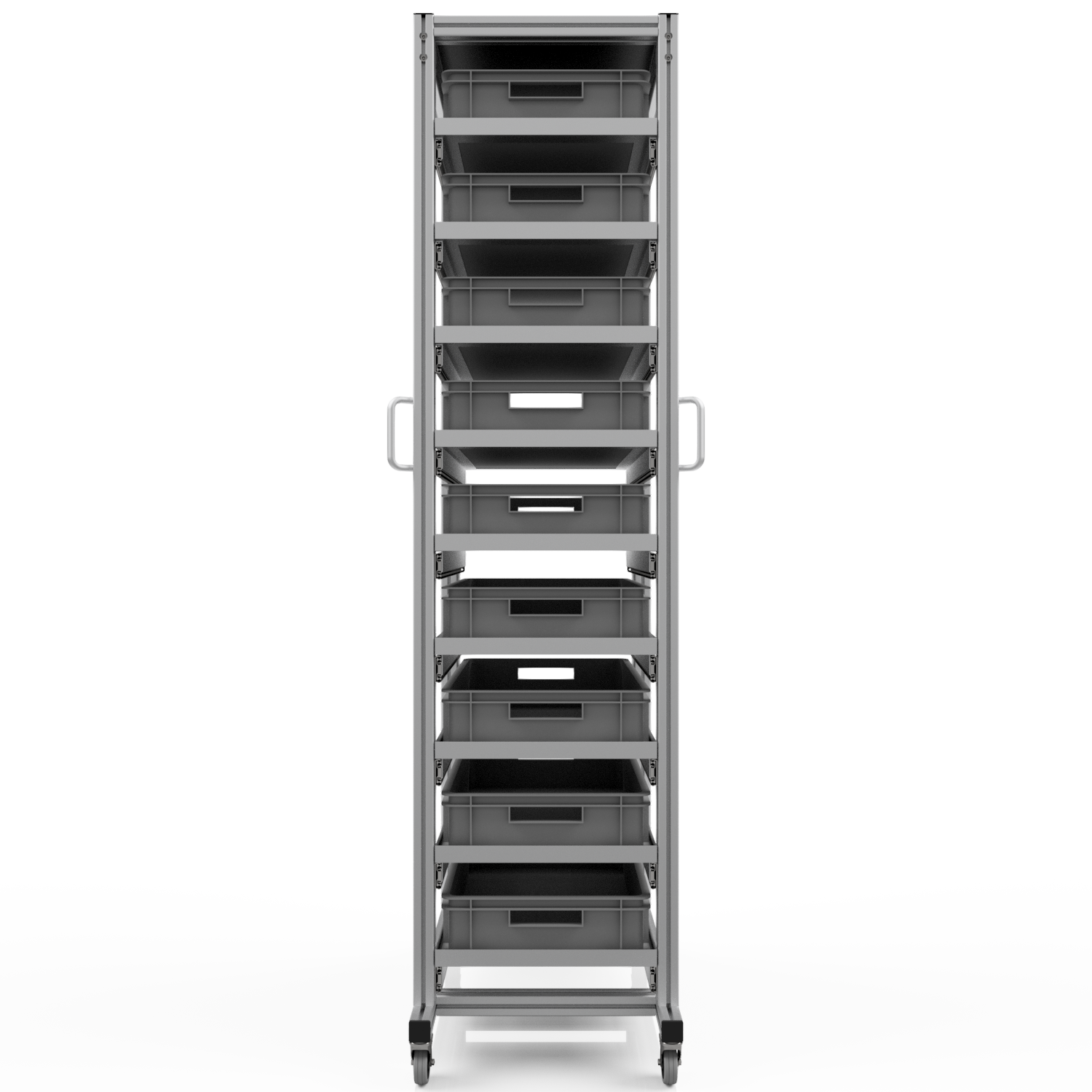 ESD Systemwagen mit  Eurobehälter 60x40 H 200 cm