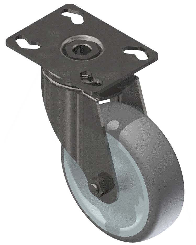 Castor D100 swivel Fitting Plate, bright zinc-plated