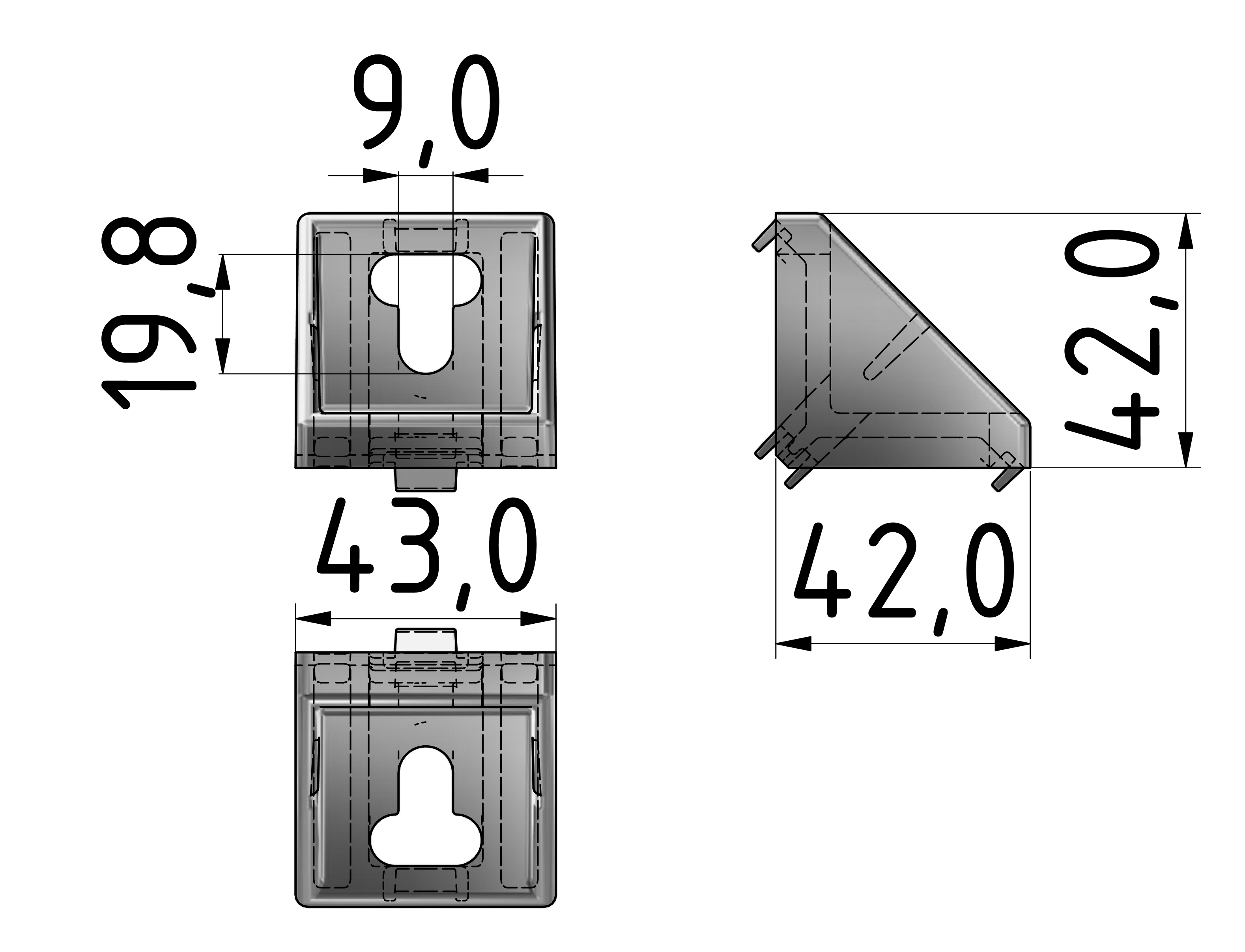 Angle Bracket 43x42, natural-10 Angle Bracket 43x42, natural-10