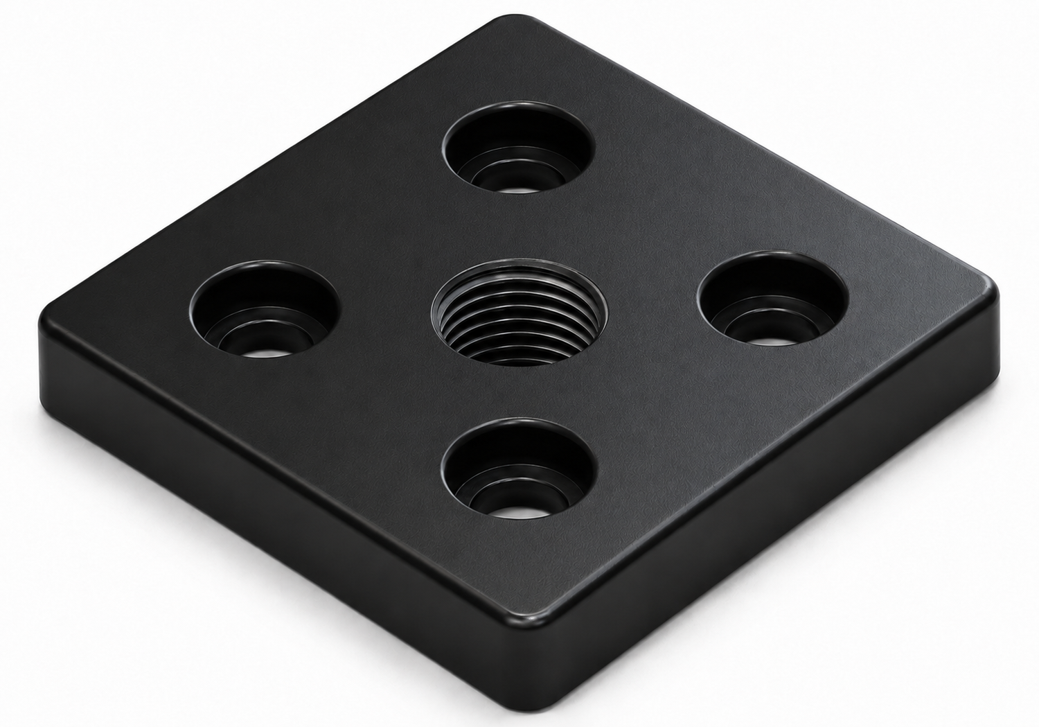 Fußplatte 100x100 M16, schwarz-10