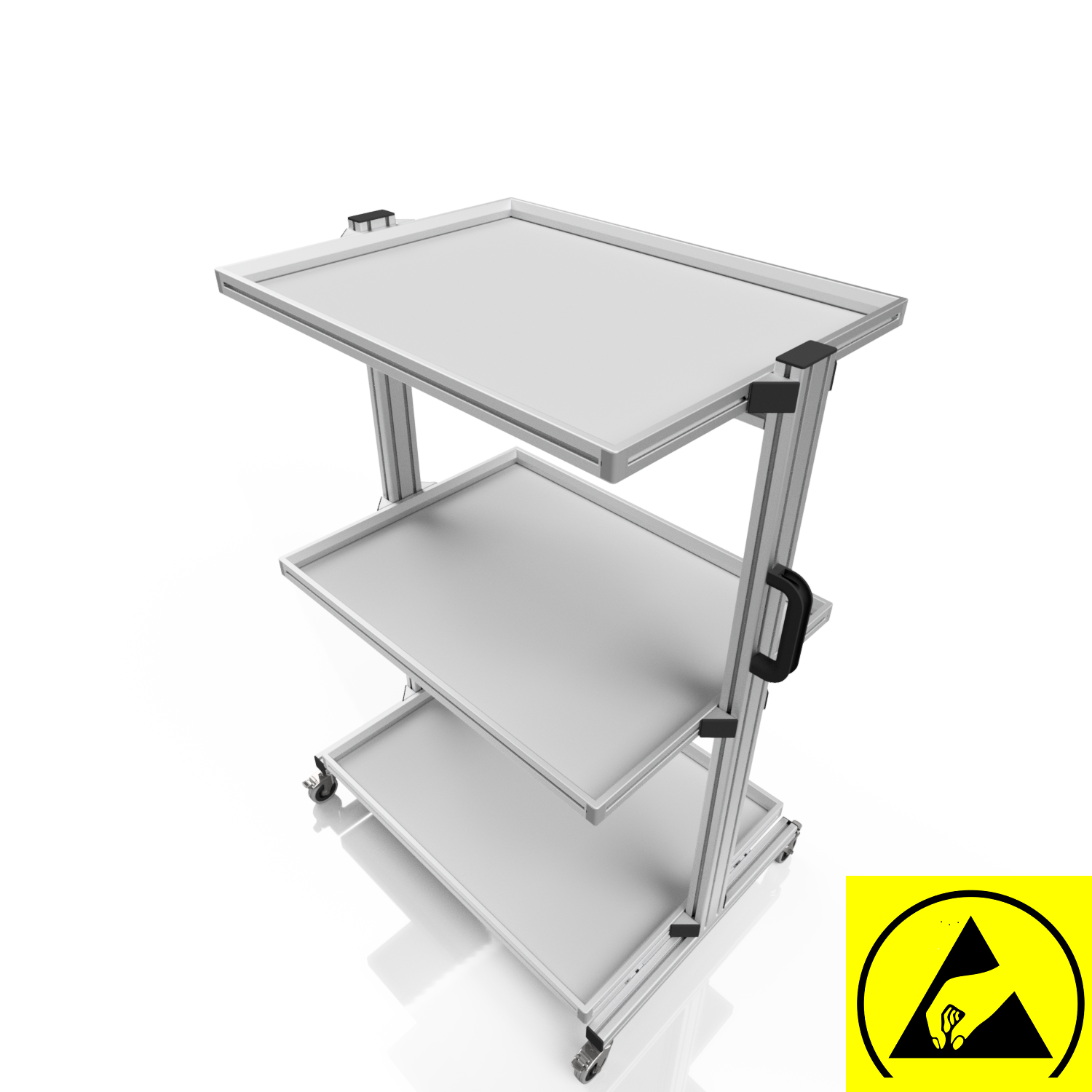 ESD system trolley for Euro containers 80 x 60 H 134 cm without pull-out