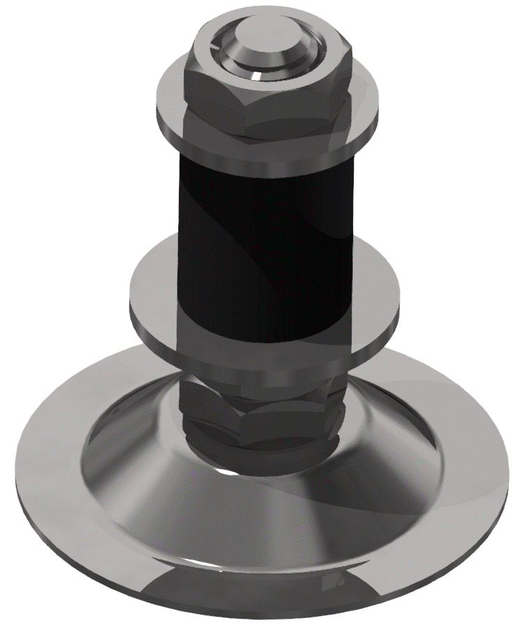 Plug-in Knuckle Foot D62 heavy, bright zinc-plated