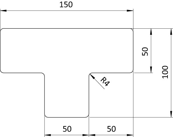 Bodenmarkierung T-Form 50 - blau