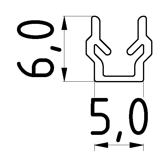 Abdeck- und Einfassprofil 5, schwarz